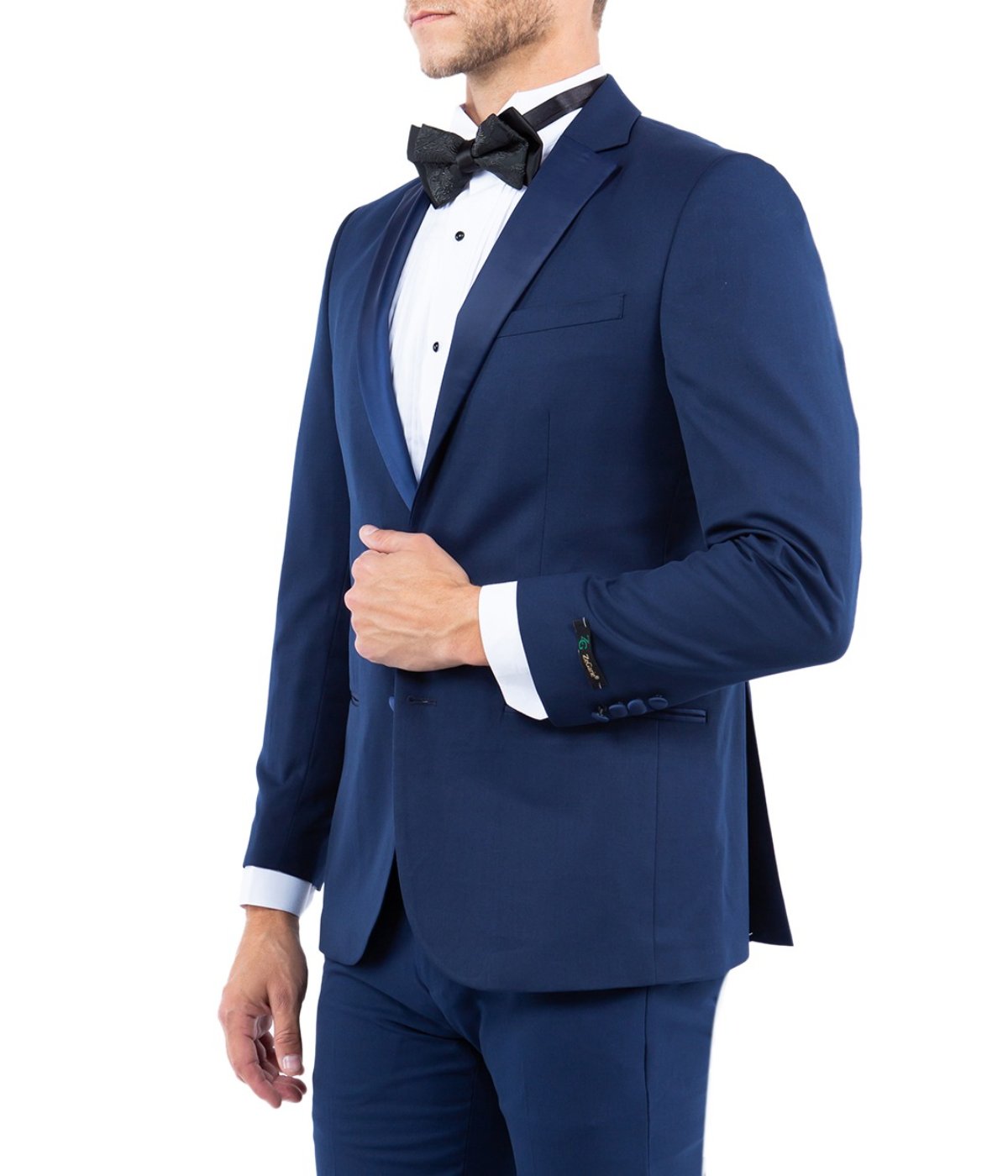  Solid Notch Lapel Tuxedo Jacket Navy - Navy - Bonton