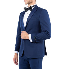 Solid Notch Lapel Tuxedo Jacket Navy