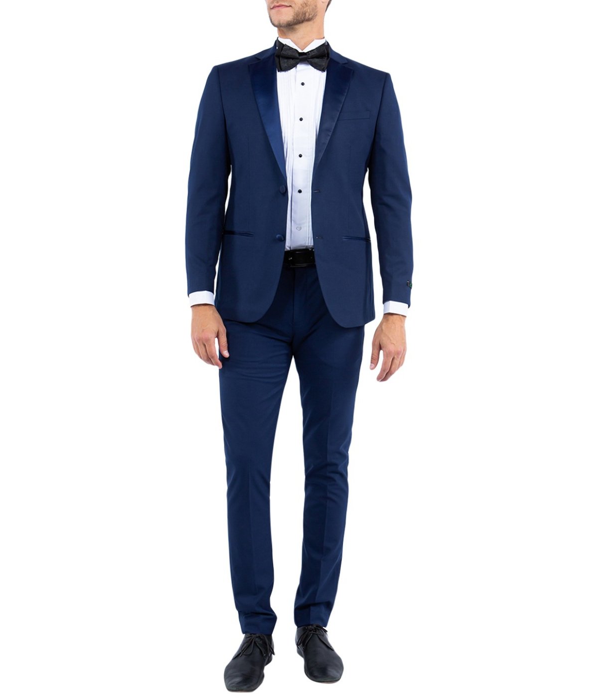  Solid Notch Lapel Tuxedo Jacket Navy - Navy - Bonton