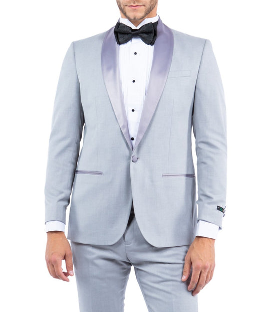 Tuxedo Separates Shawl Collar Tuxedo Jacket Light Grey