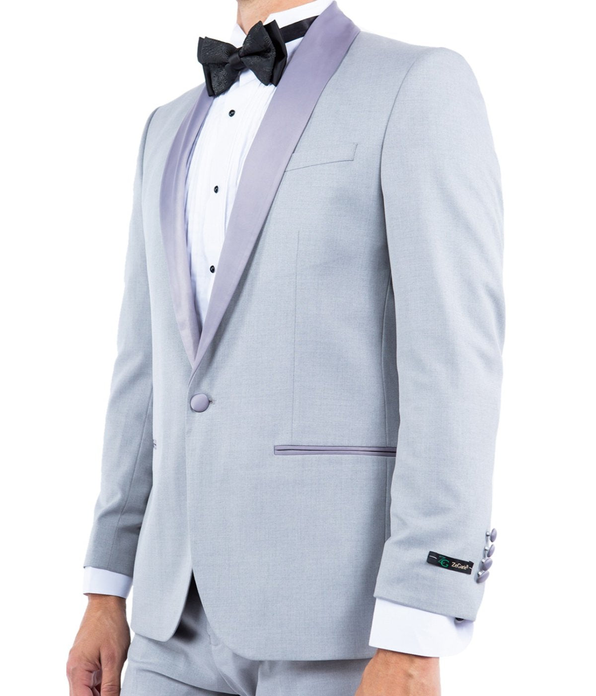  Tuxedo Separates Shawl Collar Tuxedo Jacket Light Grey - Light Grey - Bonton