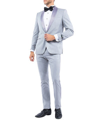 Tuxedo Separates Shawl Collar Tuxedo Jacket Light Grey