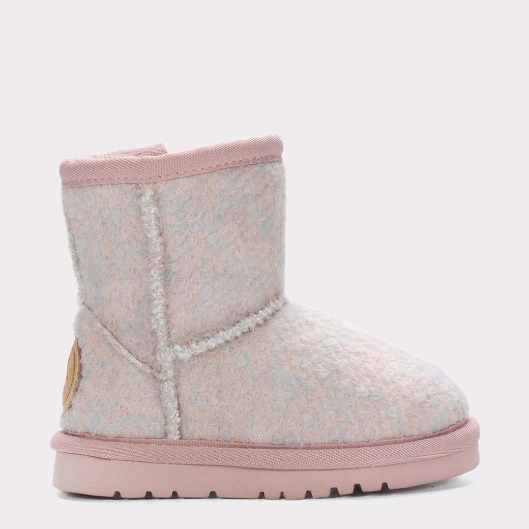  Mykos Kora Toddler Zip-Up Boot - Light Pink Wool - Bonton
