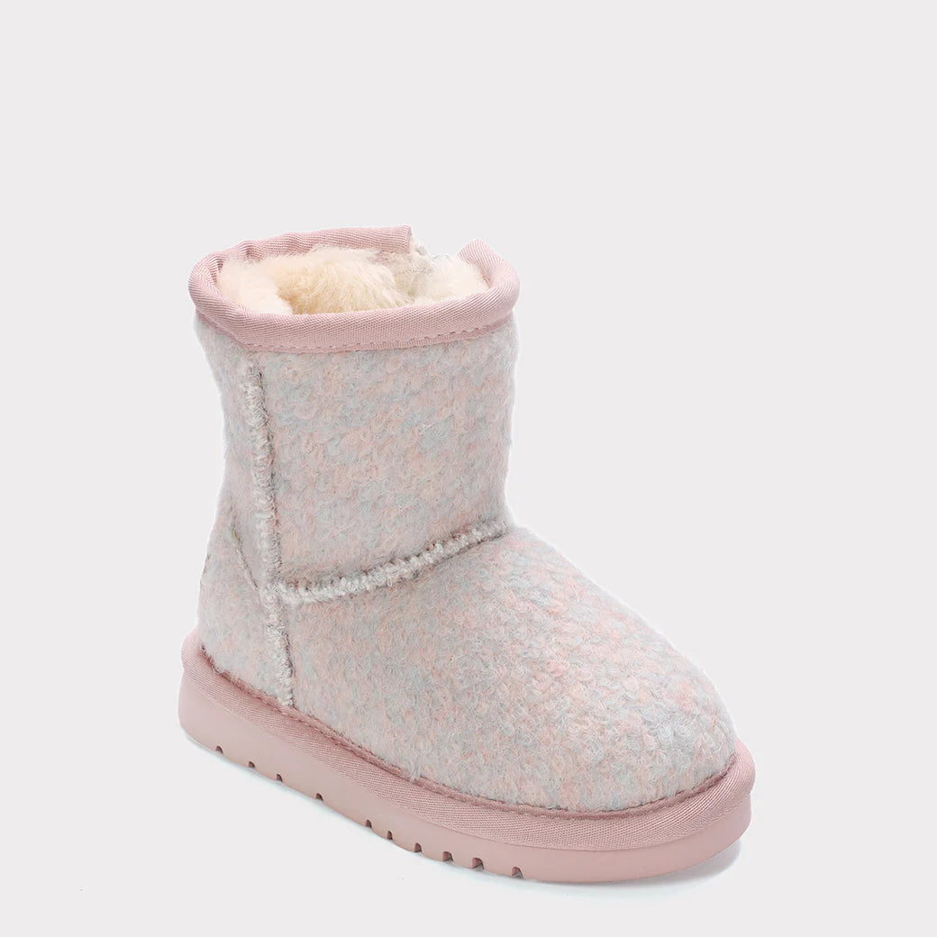  Mykos Kora Toddler Zip-Up Boot - Light Pink Wool - Bonton