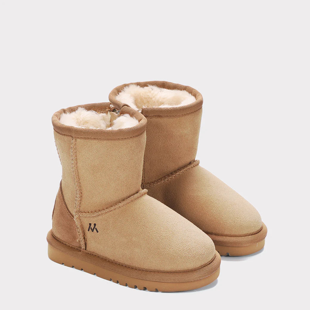  Mykos Kora Toddler Zip-Up Boot - Light Pink Wool - Bonton