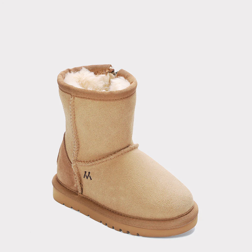  Mykos Kora Toddler Zip-Up Boot - Light Pink Wool - Bonton