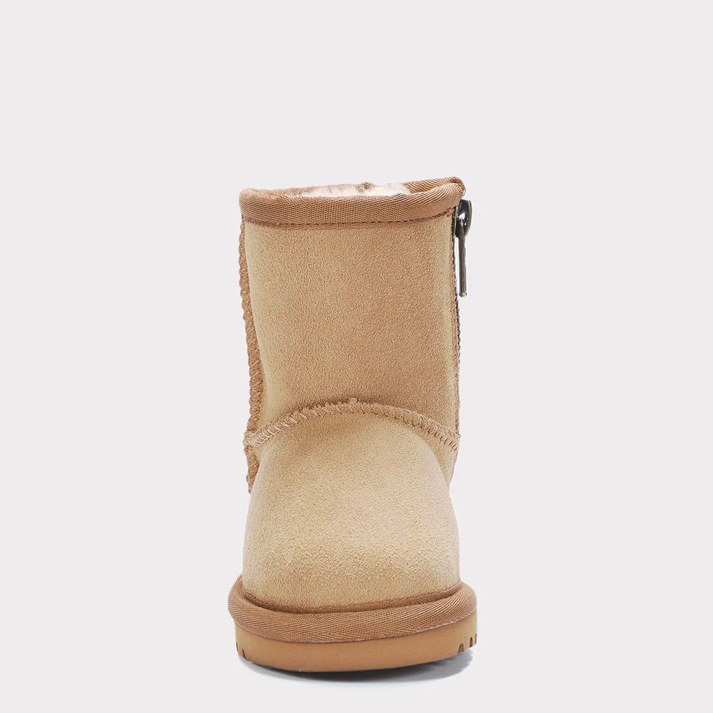  Mykos Kora Toddler Zip-Up Boot - Light Pink Wool - Bonton