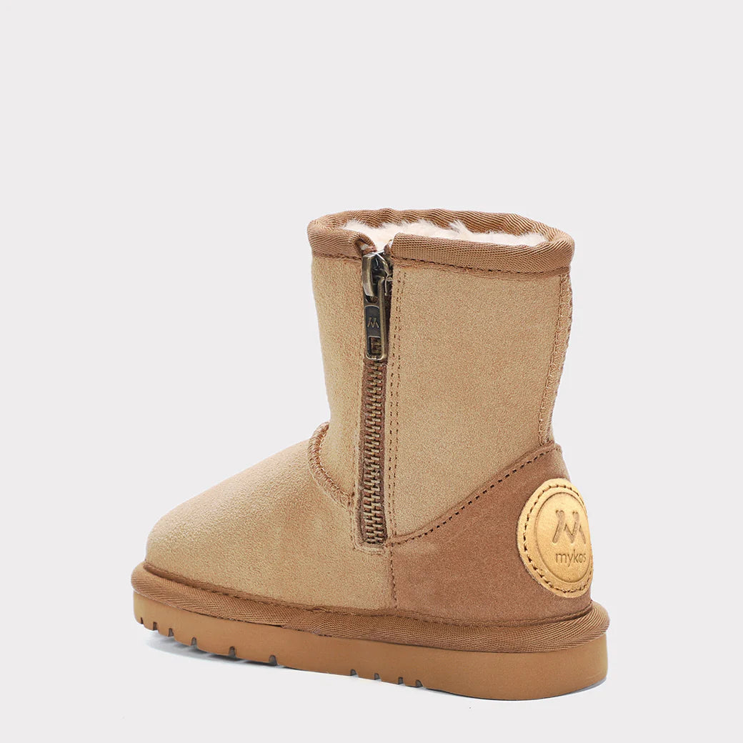  Mykos Kora Toddler Zip-Up Boot - Light Pink Wool - Bonton