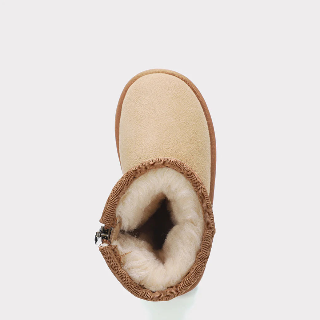  Mykos Kora Toddler Zip-Up Boot - Light Pink Wool - Bonton
