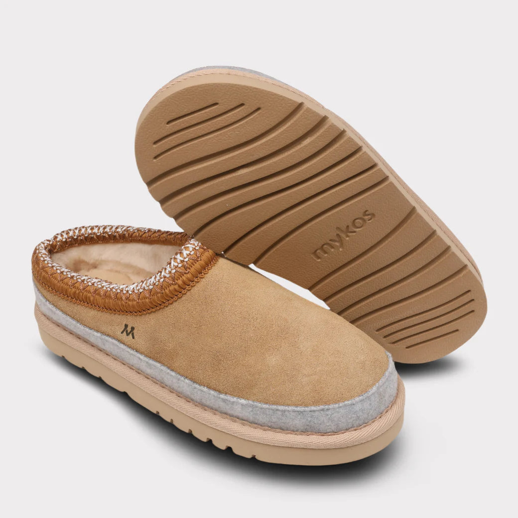  Mykos Jules Youth Slip-on Clog Slipper - Sand Wool - Bonton