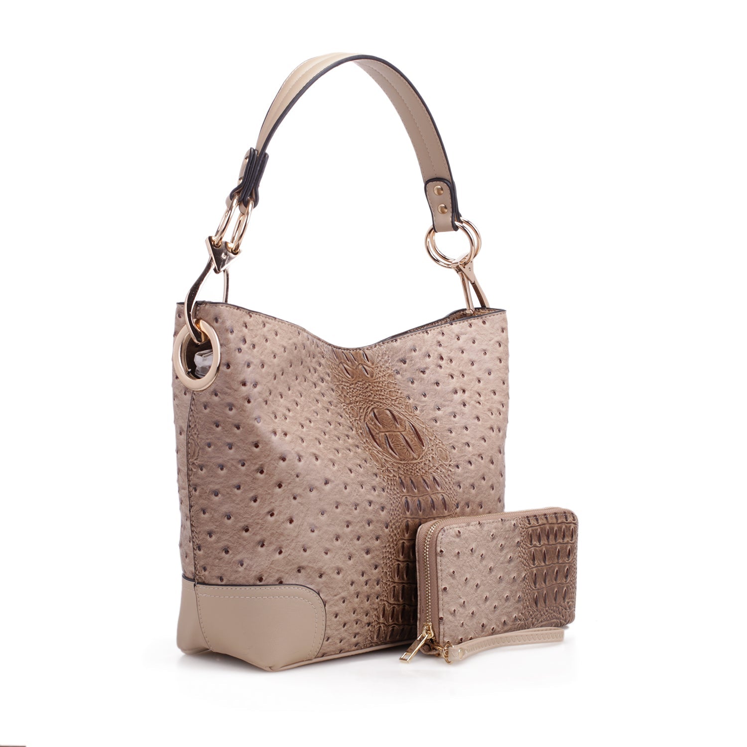  MKF Collection Wandy Shoulder Bag and Wallet Set - Beige - Bonton