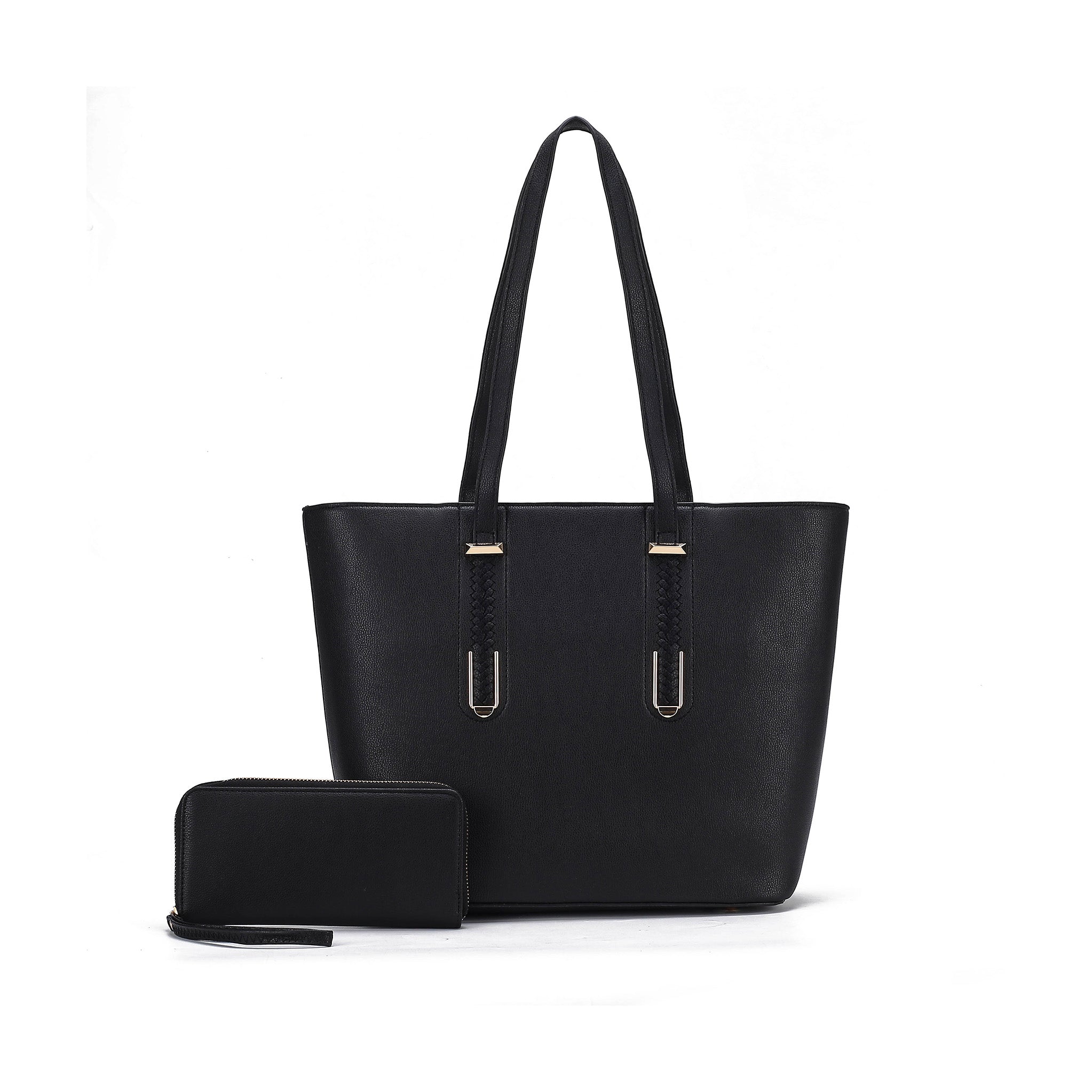  MKF Collection Mina Tote Bag and Wallet Set - Black - Bonton