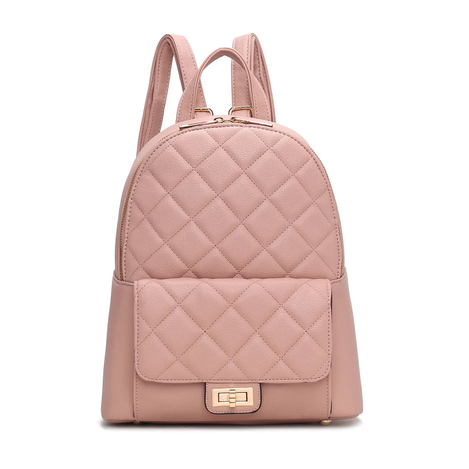  MKF Collection Dimitria Quilted Backpack - Taupe - Bonton