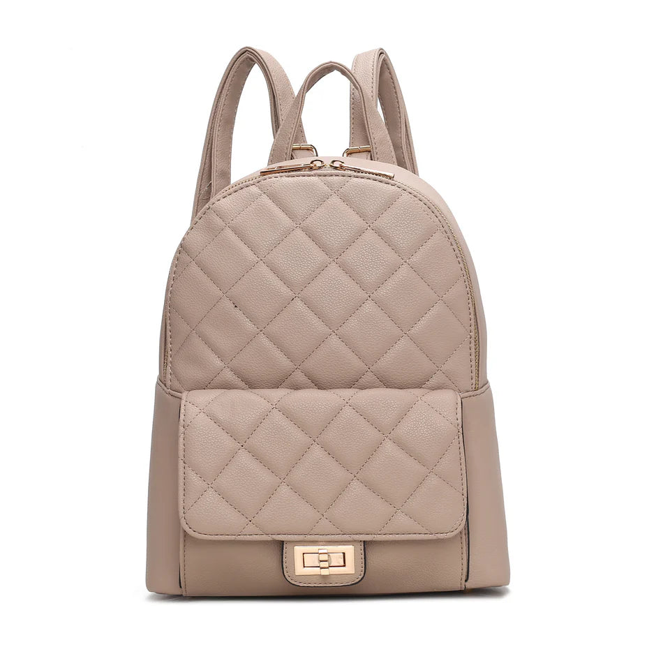  MKF Collection Dimitria Quilted Backpack - Taupe - Bonton