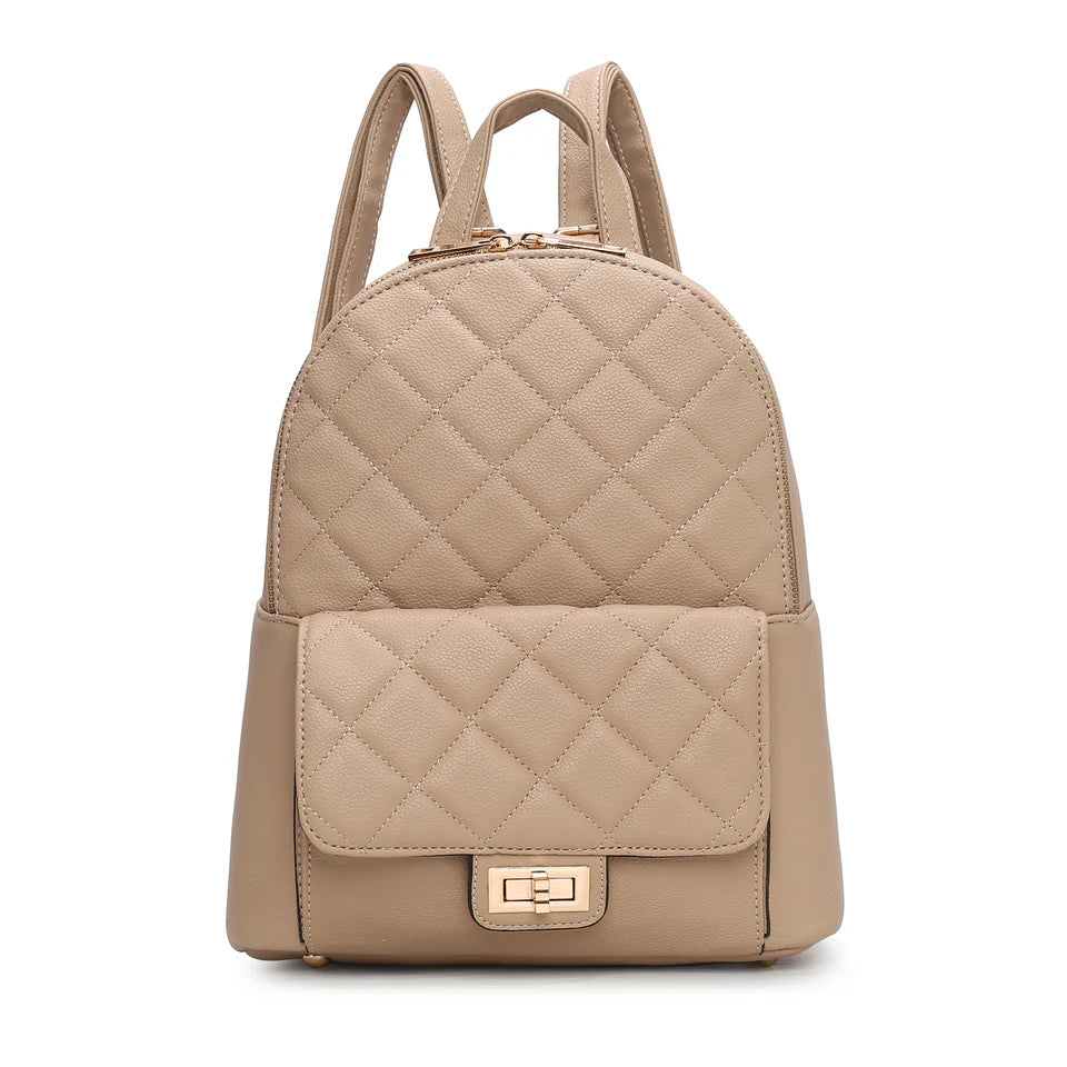  MKF Collection Dimitria Quilted Backpack - Taupe - Bonton