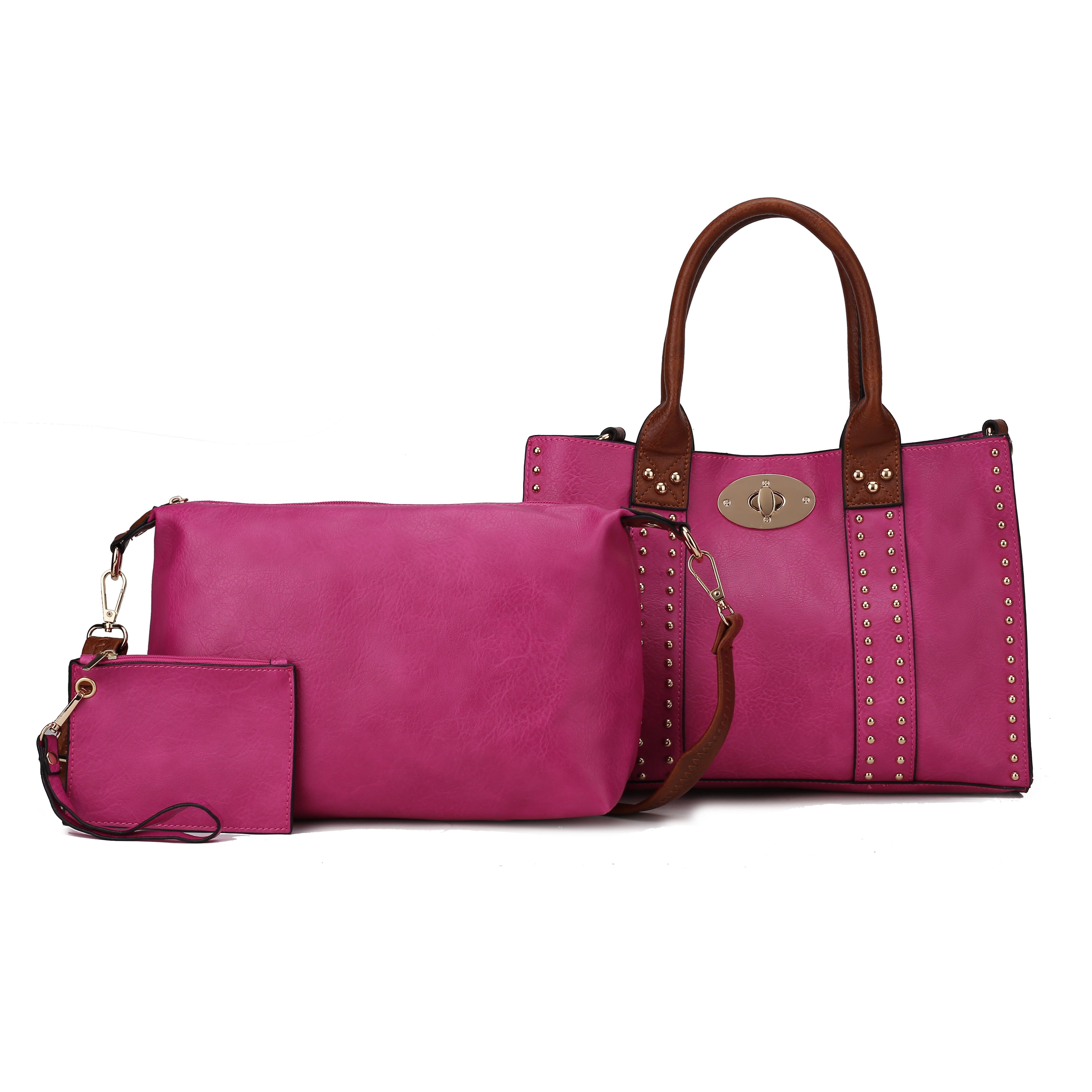  MKF Collection Elissa Shoulder Bag and Set - Fuchsia - Bonton