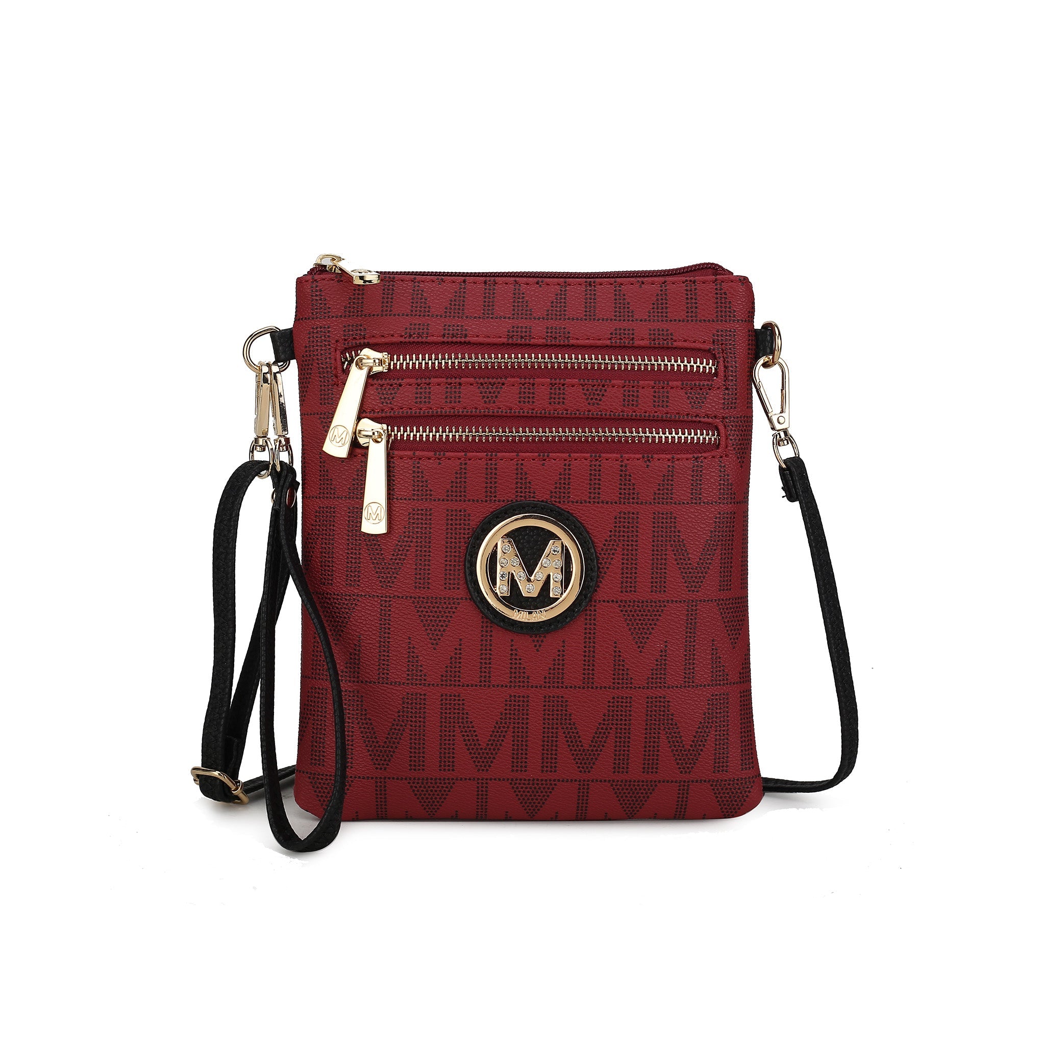  MKF Collection Charley  Signature Convertible Crossbody Bag - Black - Bonton