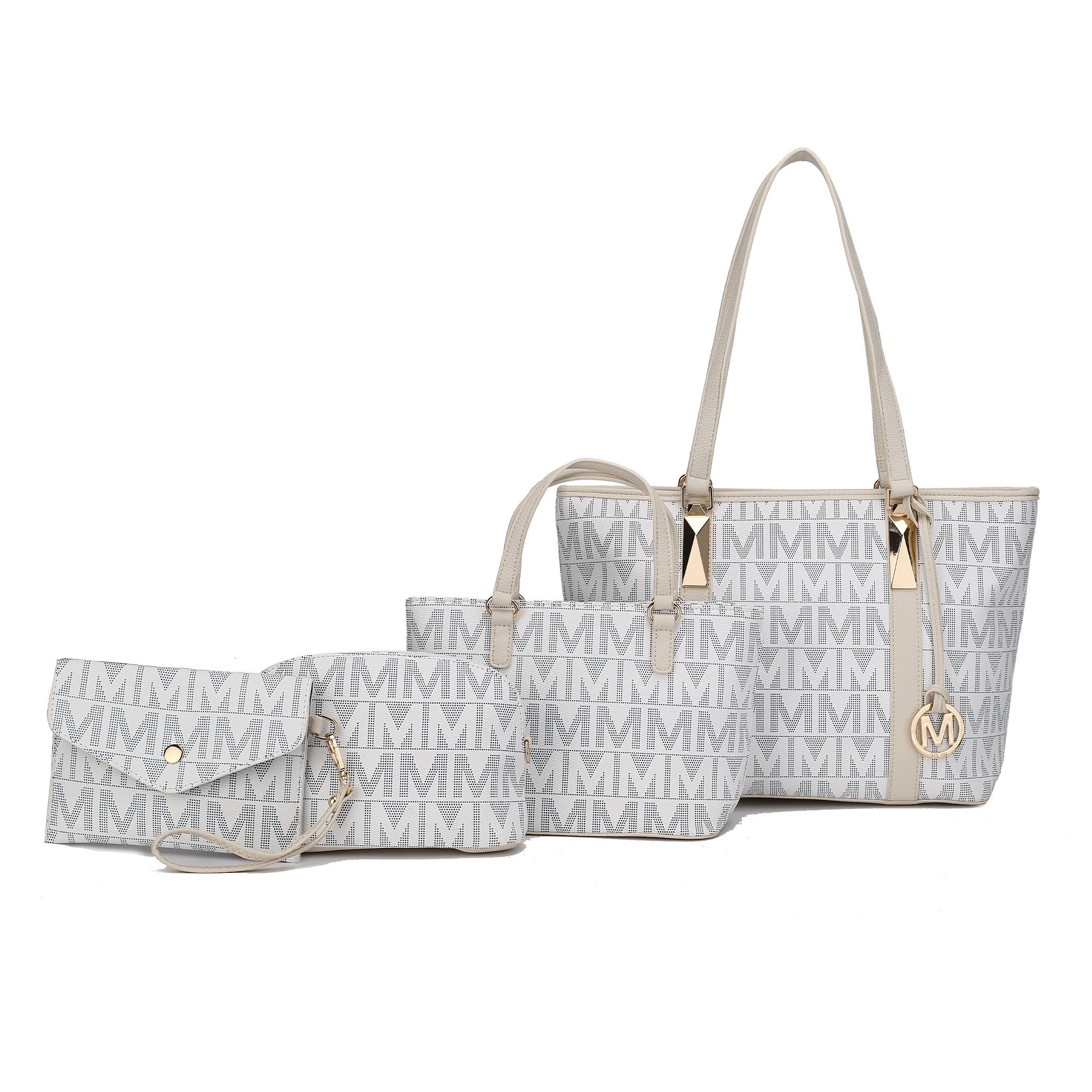  MKF Collection Marimar Signature Tote Bag and Set - Gray - Bonton