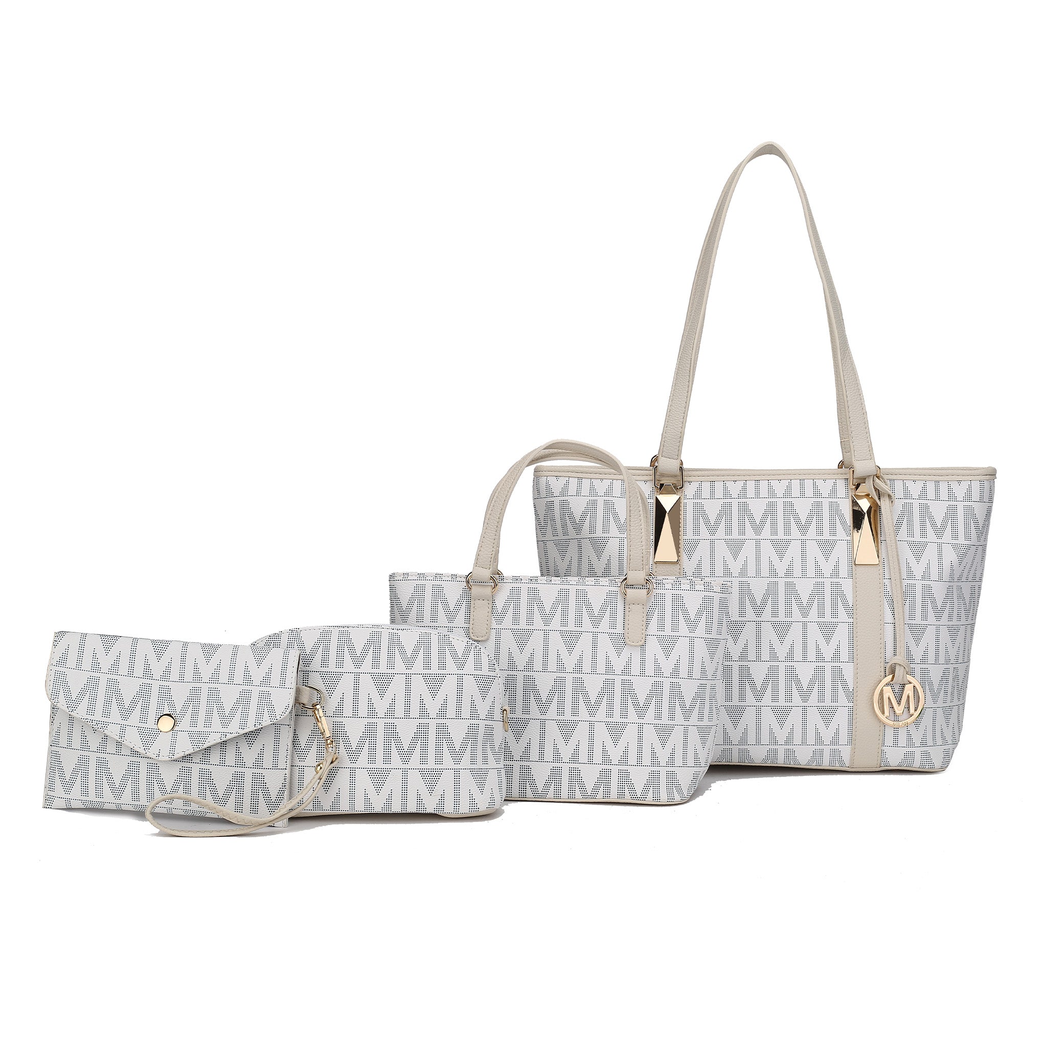  MKF Collection Marimar Signature Tote Bag and Set - Beige - Bonton