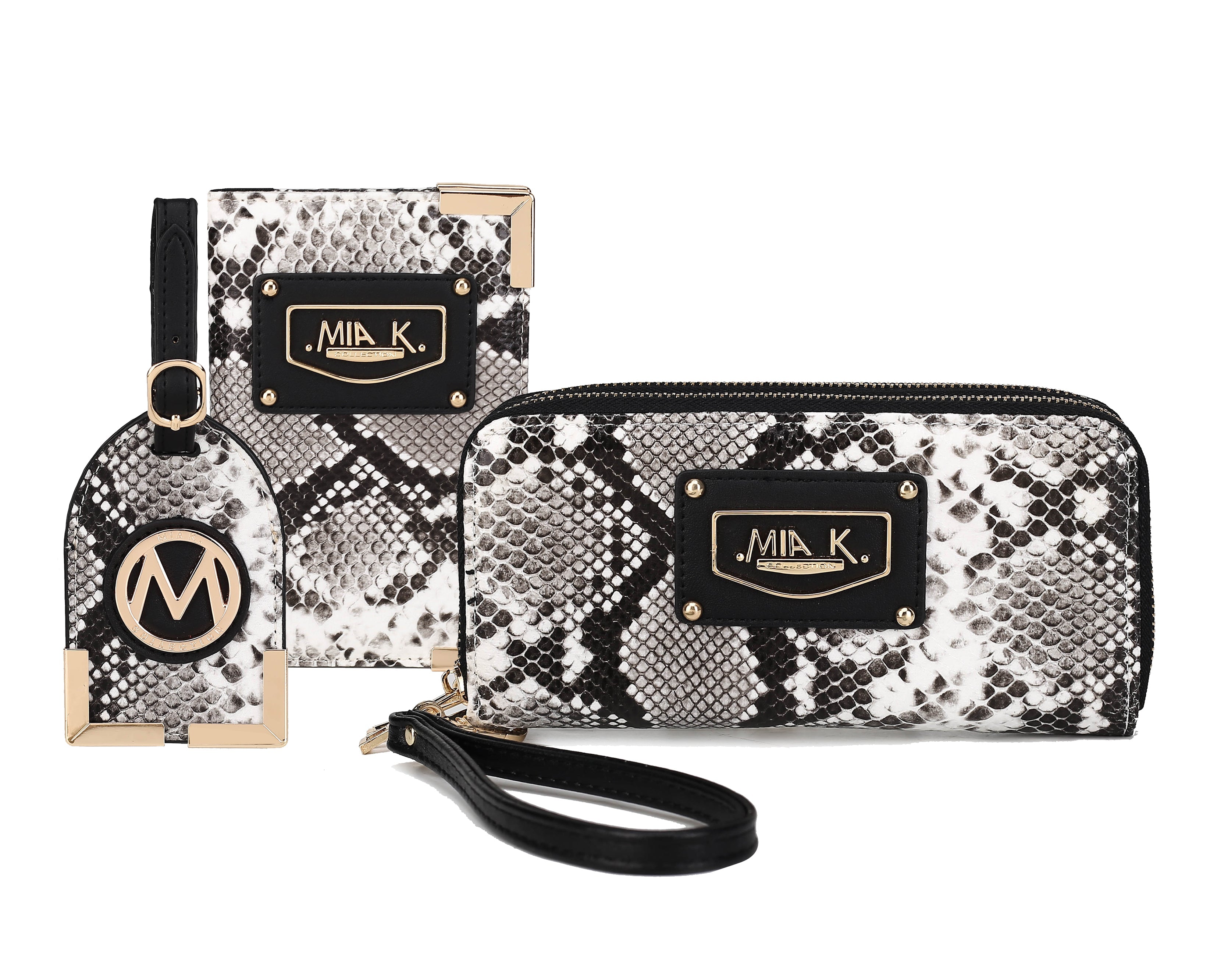  MKF Collection Darla Wallet and Travel Set - Snake Beige - Bonton