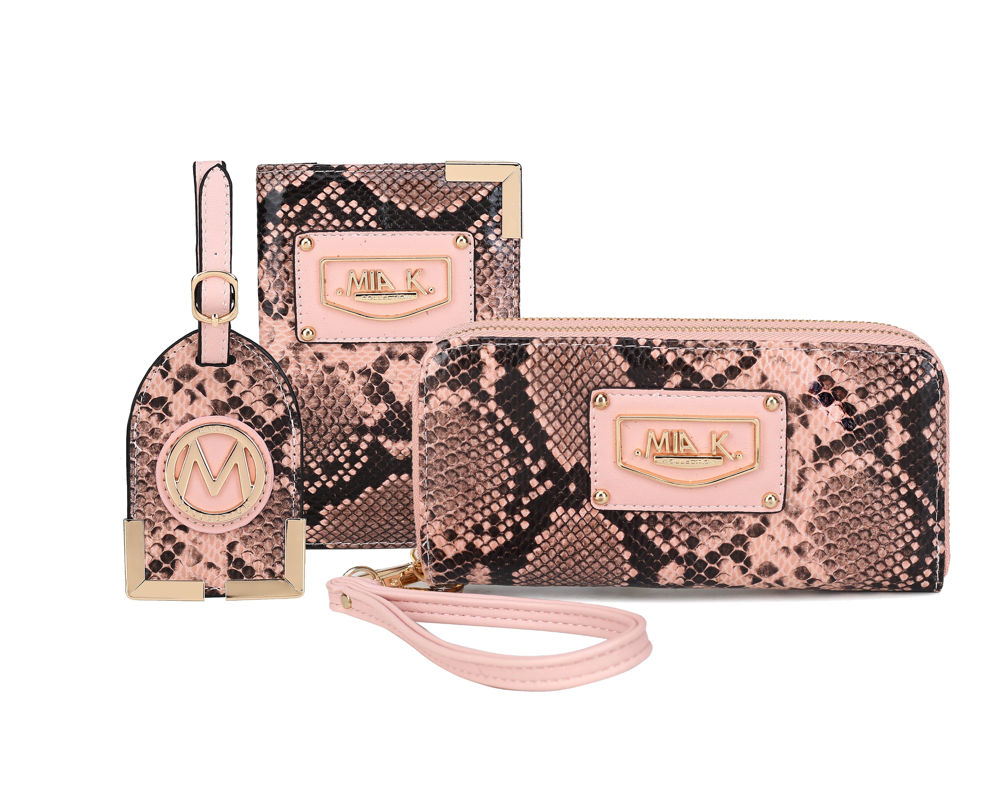  MKF Collection Darla Wallet and Travel Set - Snake Beige - Bonton
