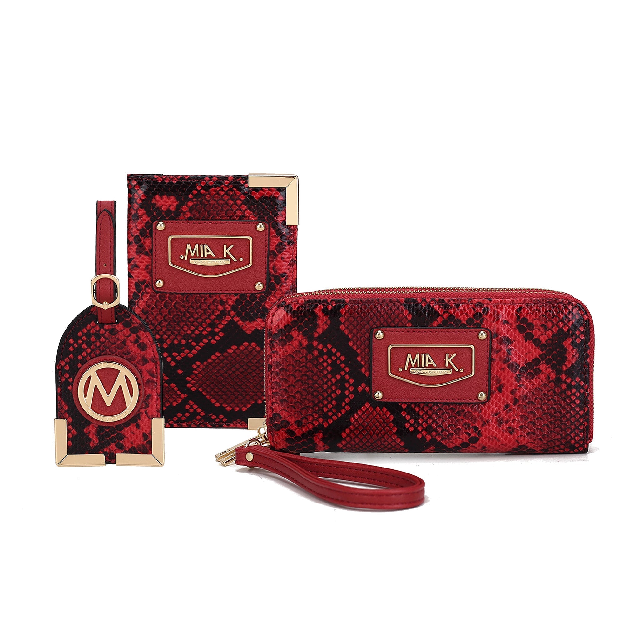  MKF Collection Darla Wallet and Travel Set - Snake Beige - Bonton