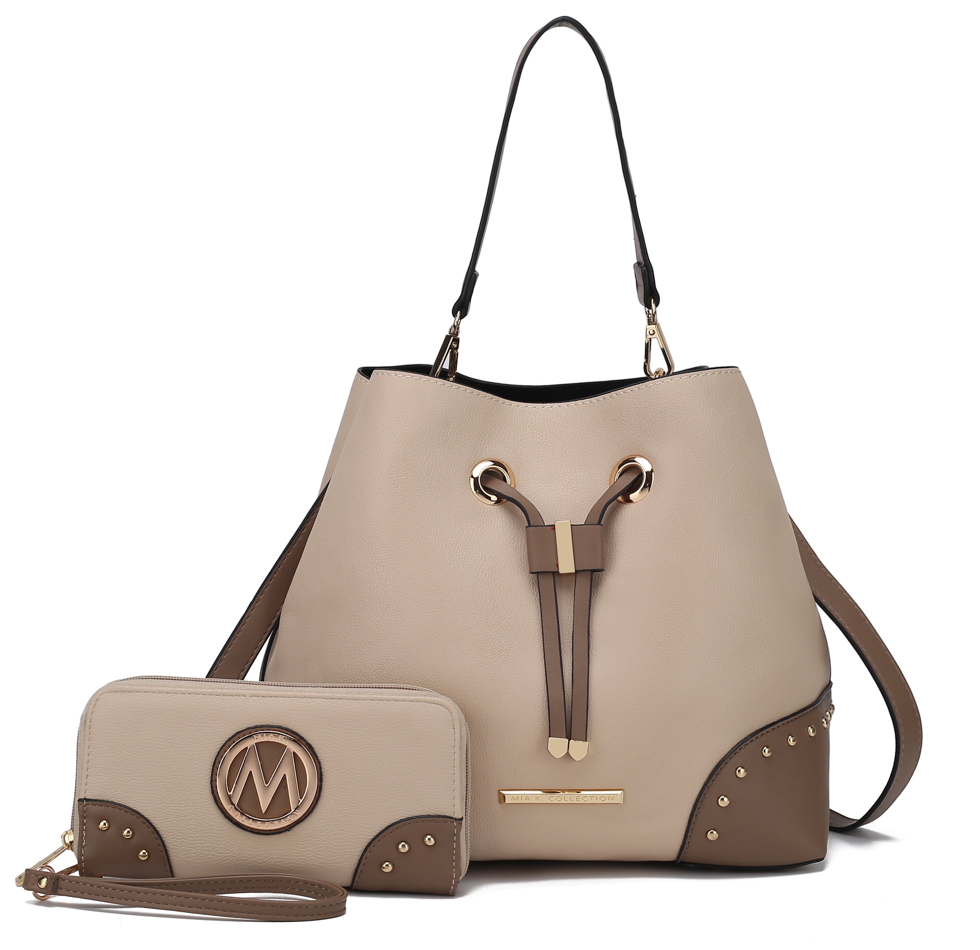  MKF Collection Bella Bucket Bag and Wallet Set - Beige - Bonton