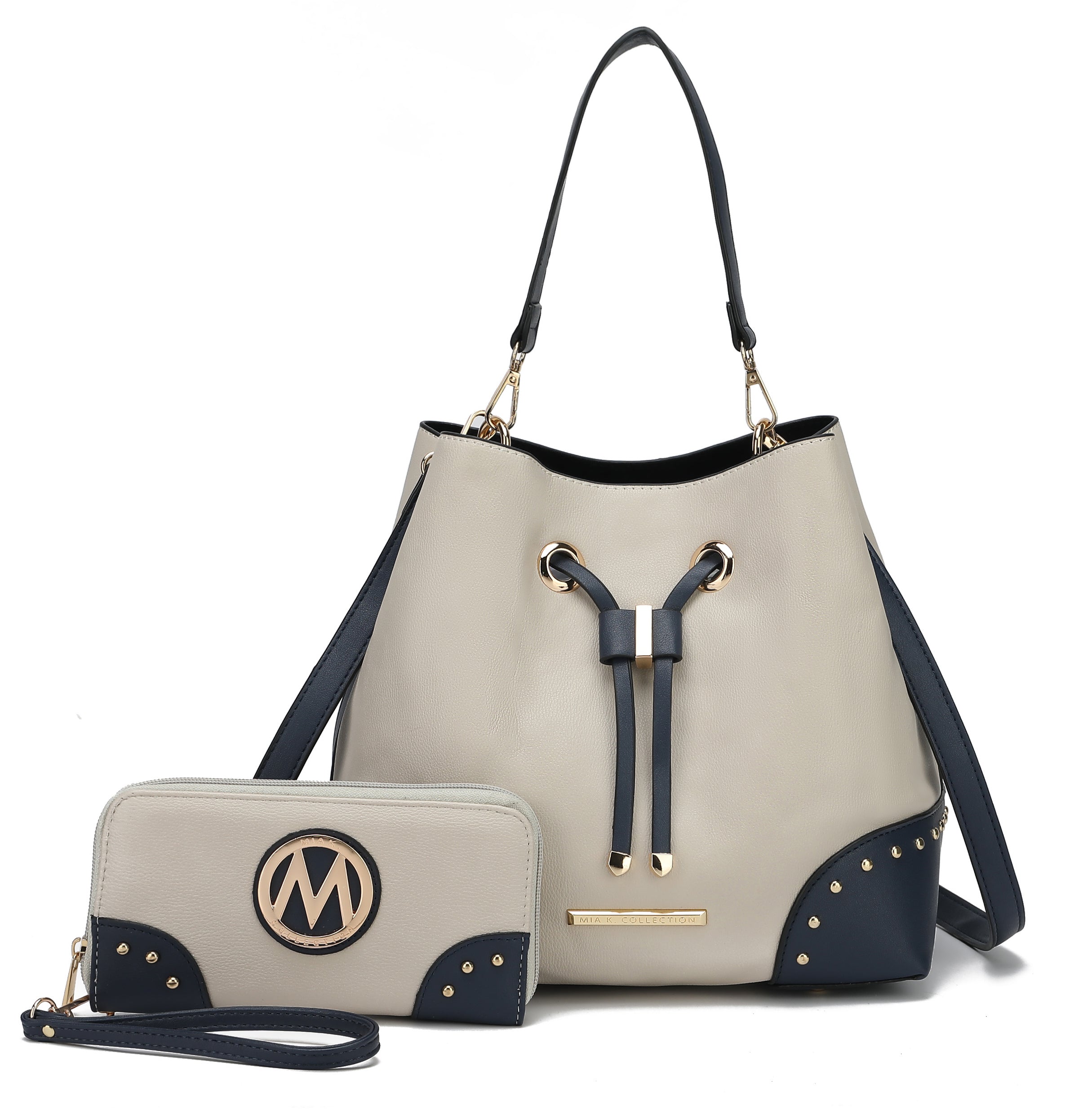  MKF Collection Bella Bucket Bag and Wallet Set - Beige - Bonton