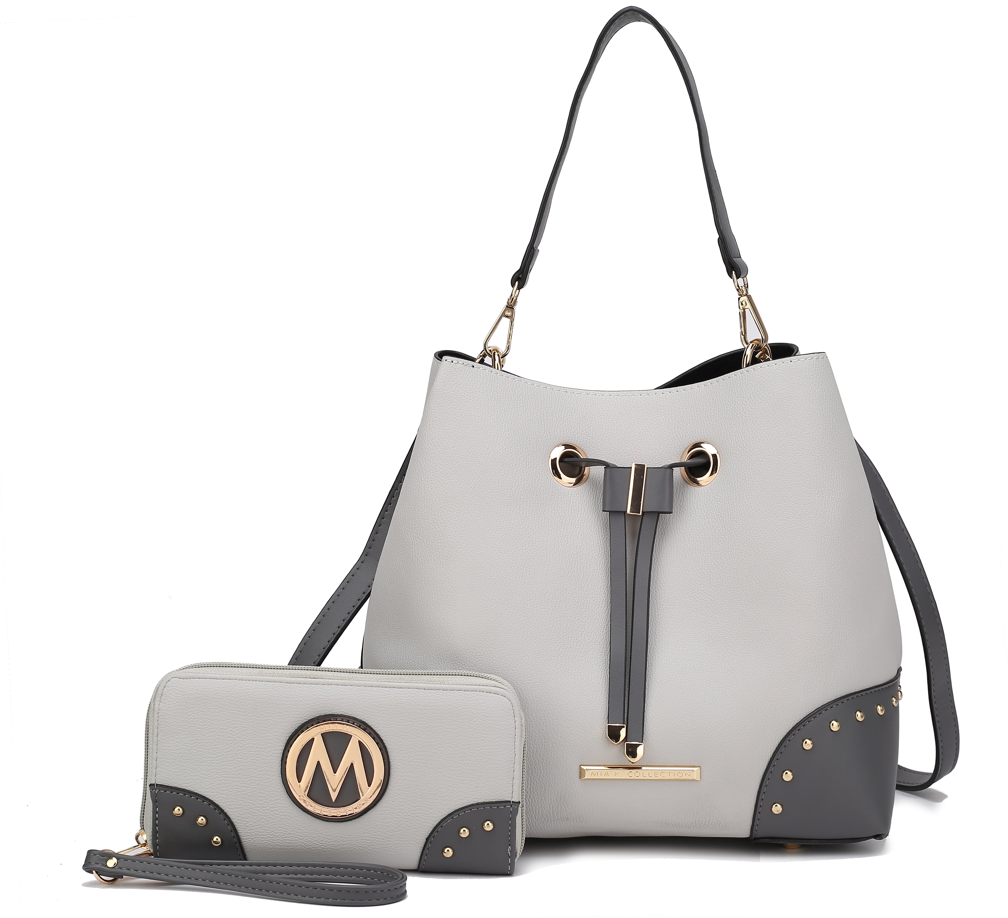  MKF Collection Bella Bucket Bag and Wallet Set - Beige - Bonton