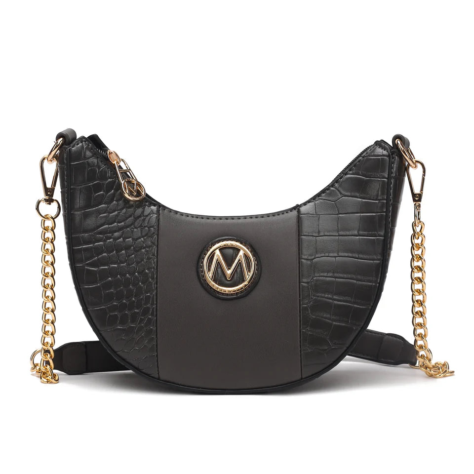  MKF Collection Amira Embossed Crossbody Bag - Black - Bonton