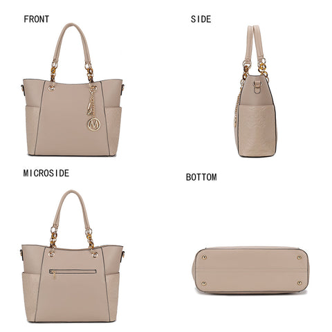 Merlina Embossed Tote Bag and Wallet Set