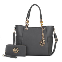 Merlina Embossed Tote Bag and Wallet Set