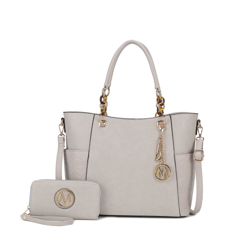 Merlina Embossed Tote Bag and Wallet Set