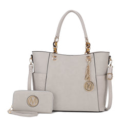 Merlina Embossed Tote Bag and Wallet Set