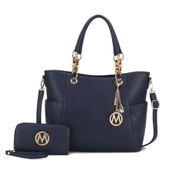 Merlina Embossed Tote Bag and Wallet Set