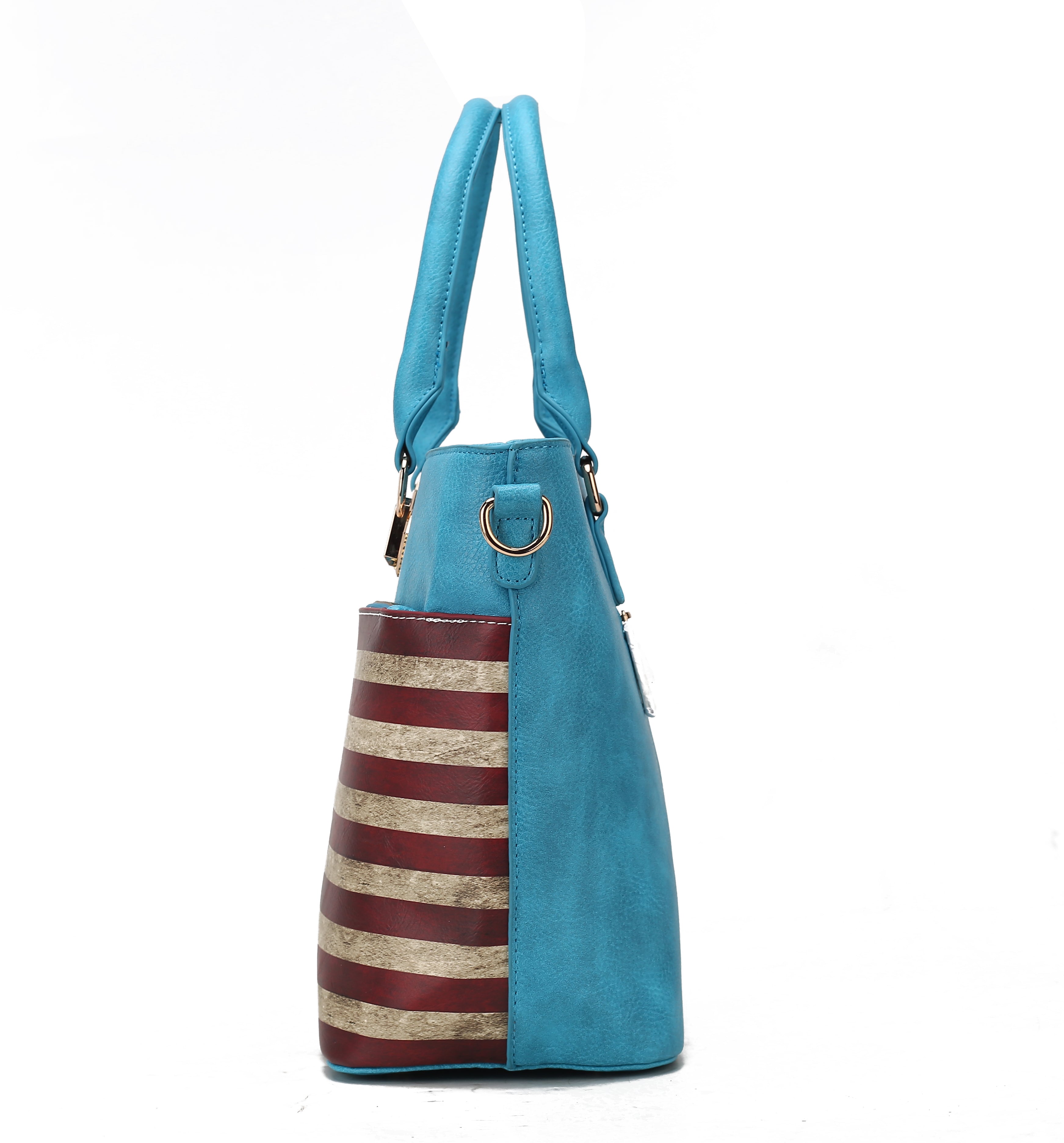  MKF Collection Lilian Printed Flag Tote Bag - Beige - Bonton