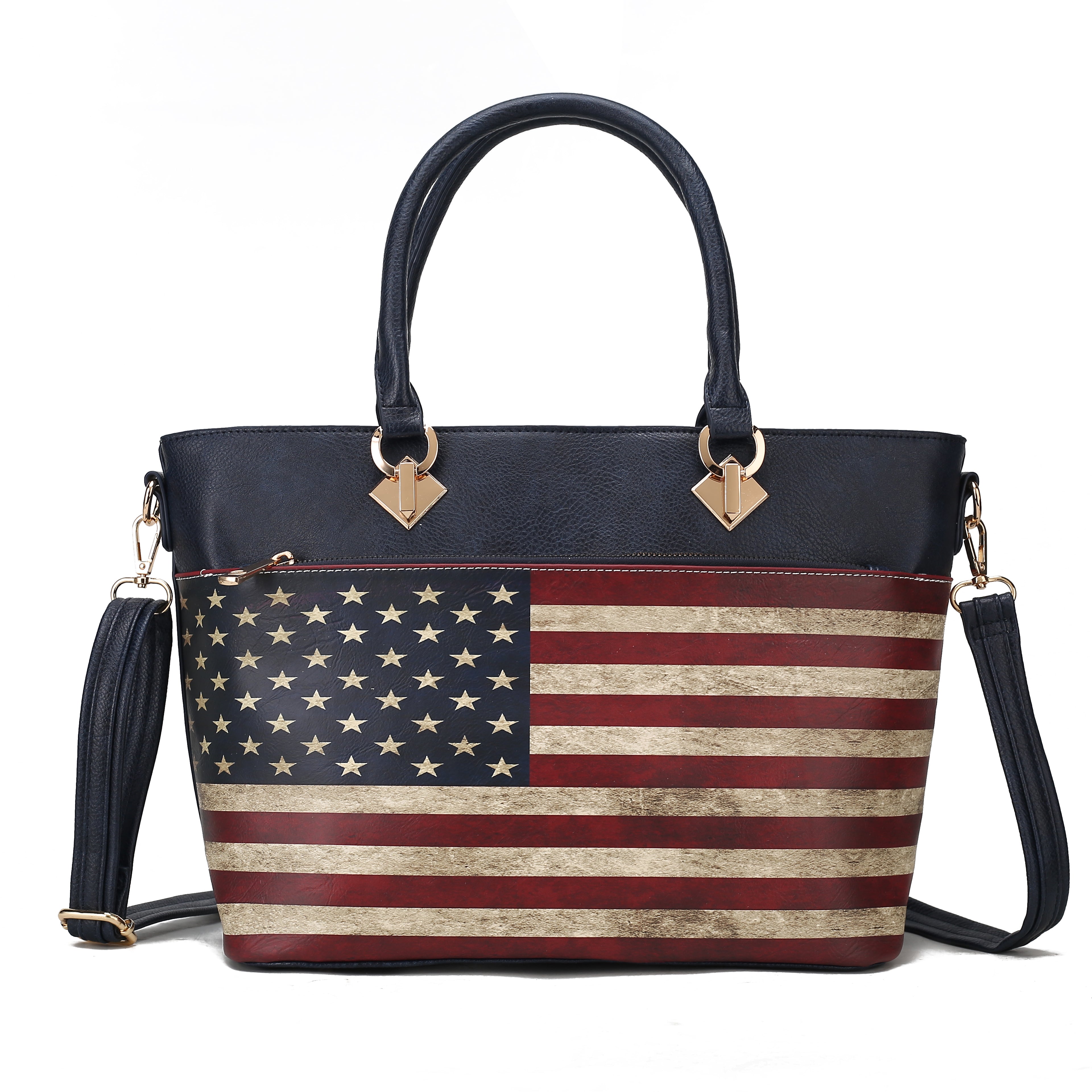  MKF Collection Lilian Printed Flag Tote Bag - Beige - Bonton