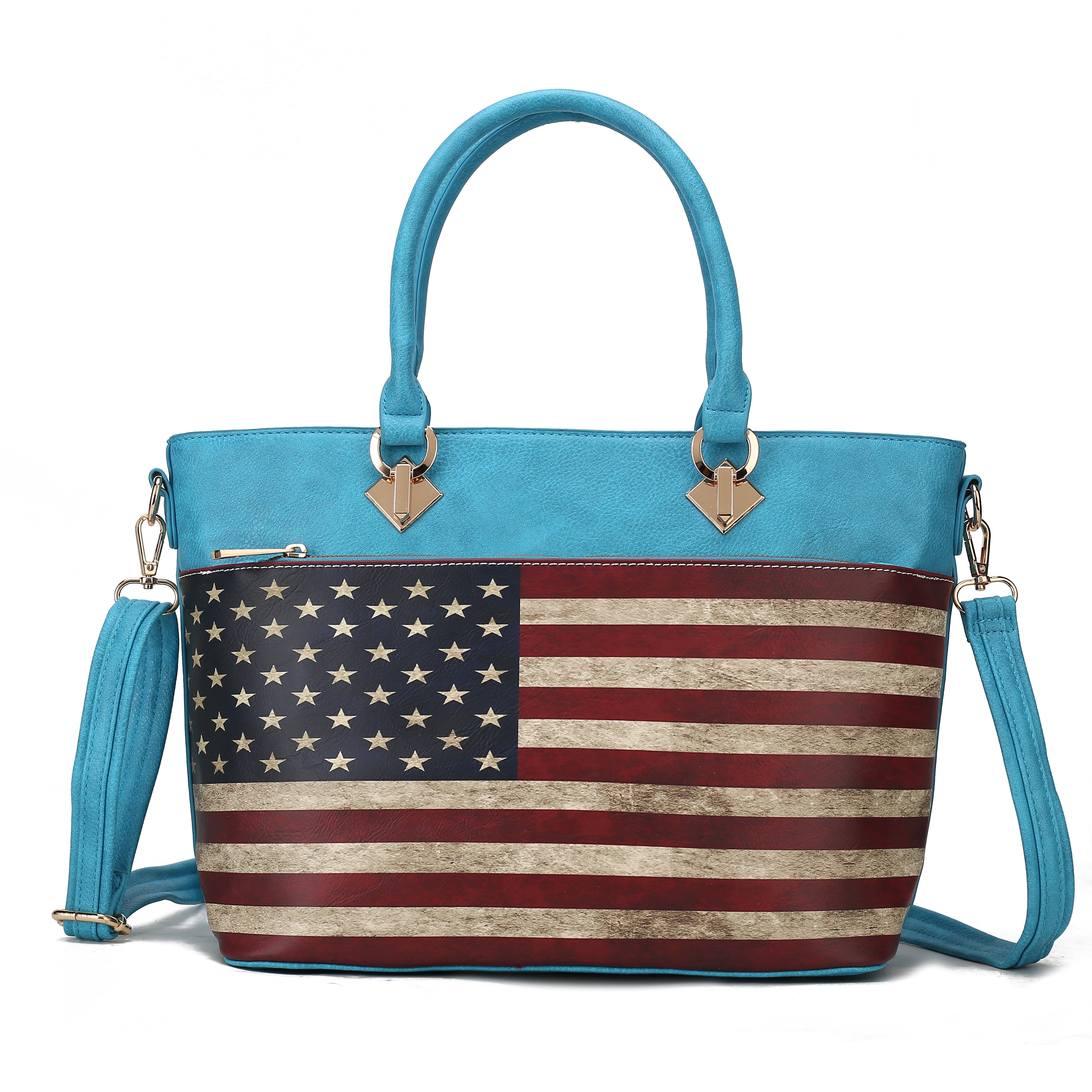  MKF Collection Lilian Printed Flag Tote Bag - Beige - Bonton