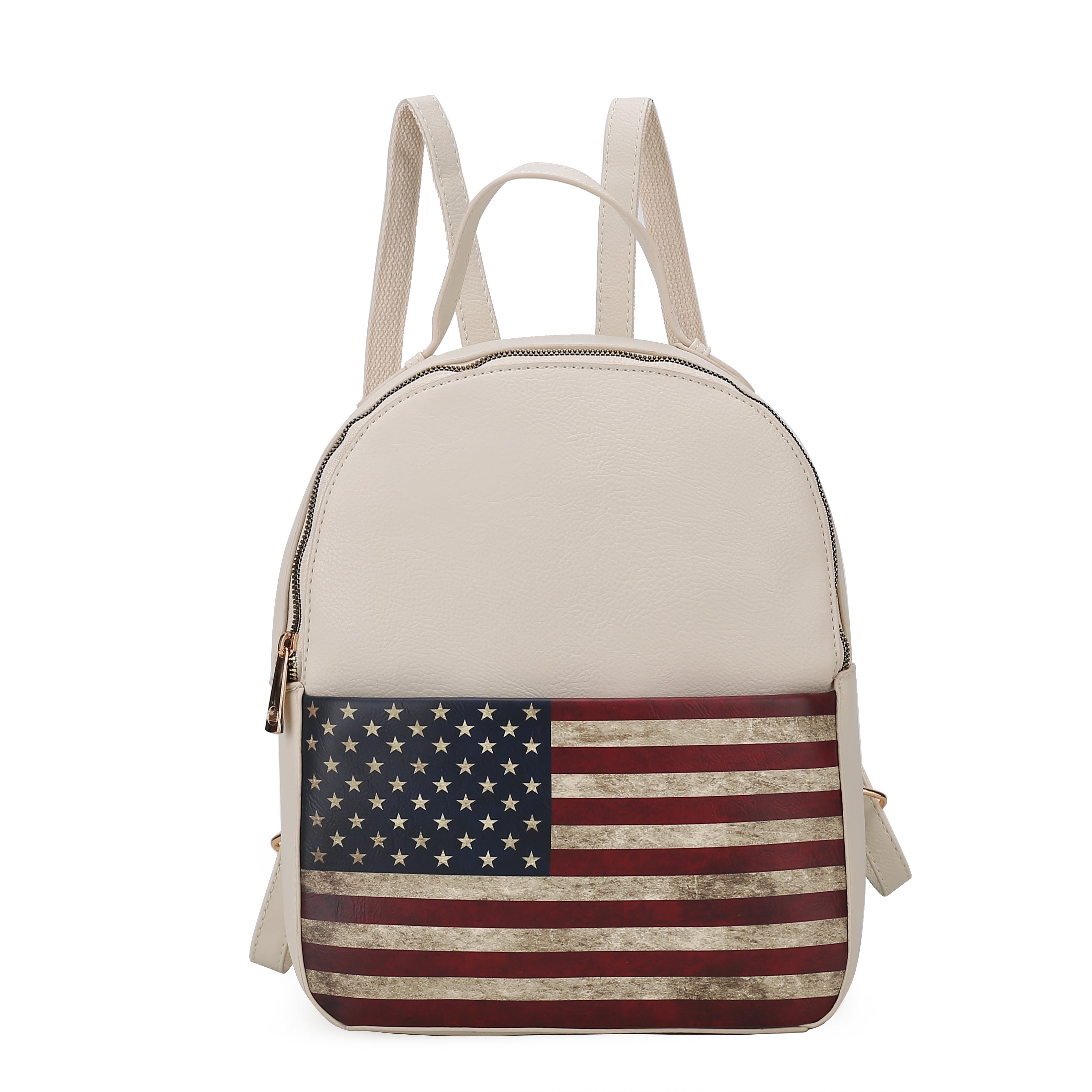  MKF Collection Briella Flag Print Backpack - Beige - Bonton