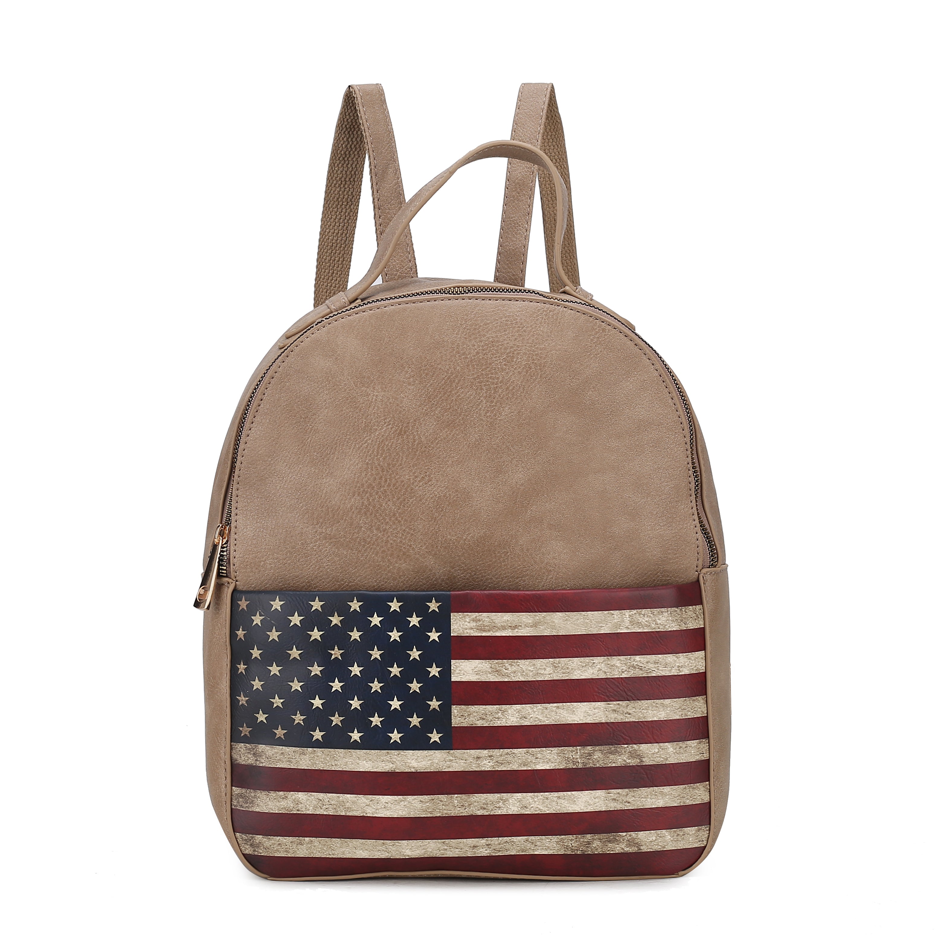  MKF Collection Briella Flag Print Backpack - Beige - Bonton