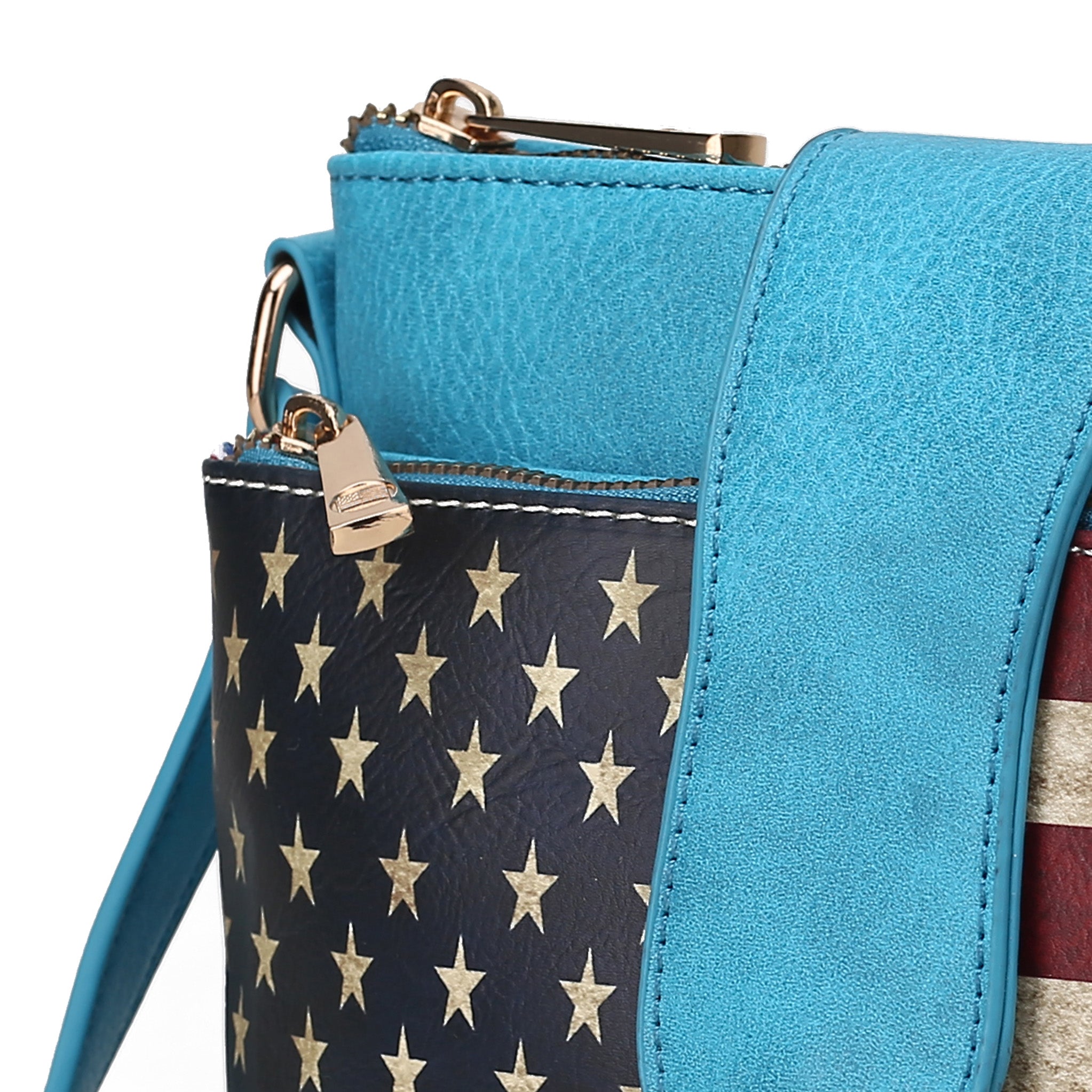  MKF Collection Josephine Printed Flag Crossbody Bag - Beige - Bonton