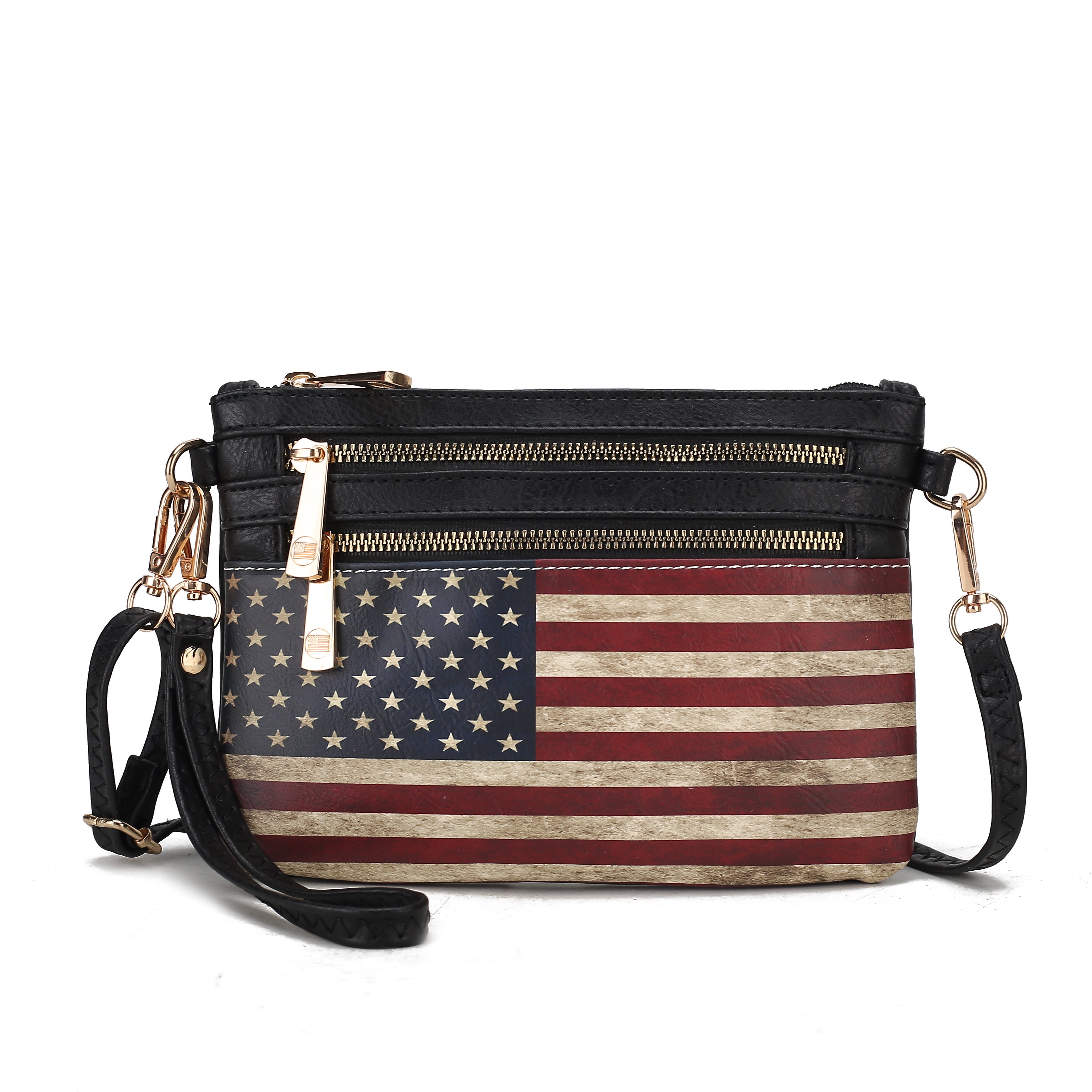  MKF Collection Alisson Printed Flag Crossbody Bag - Beige - Bonton