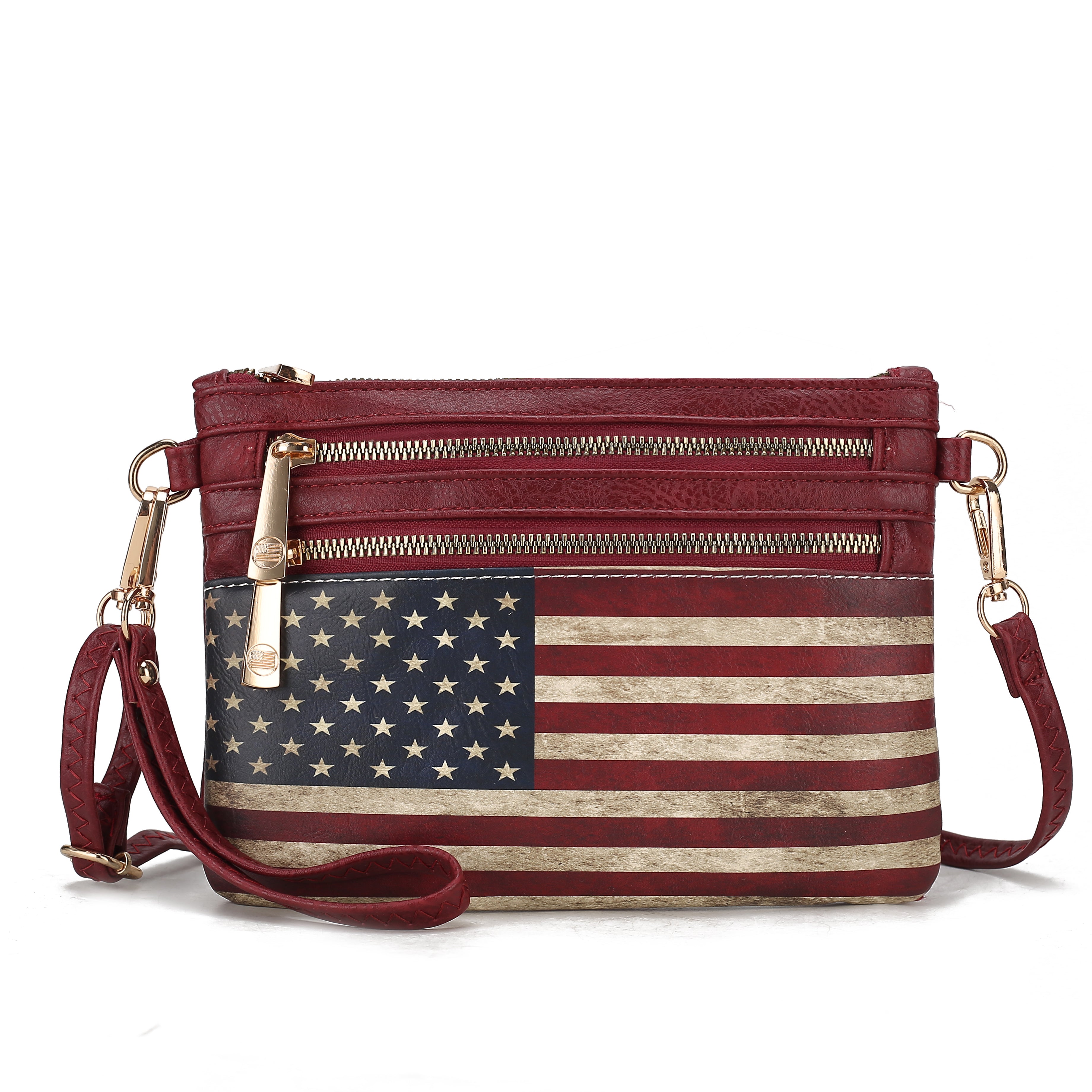  MKF Collection Alisson Printed Flag Crossbody Bag - Beige - Bonton