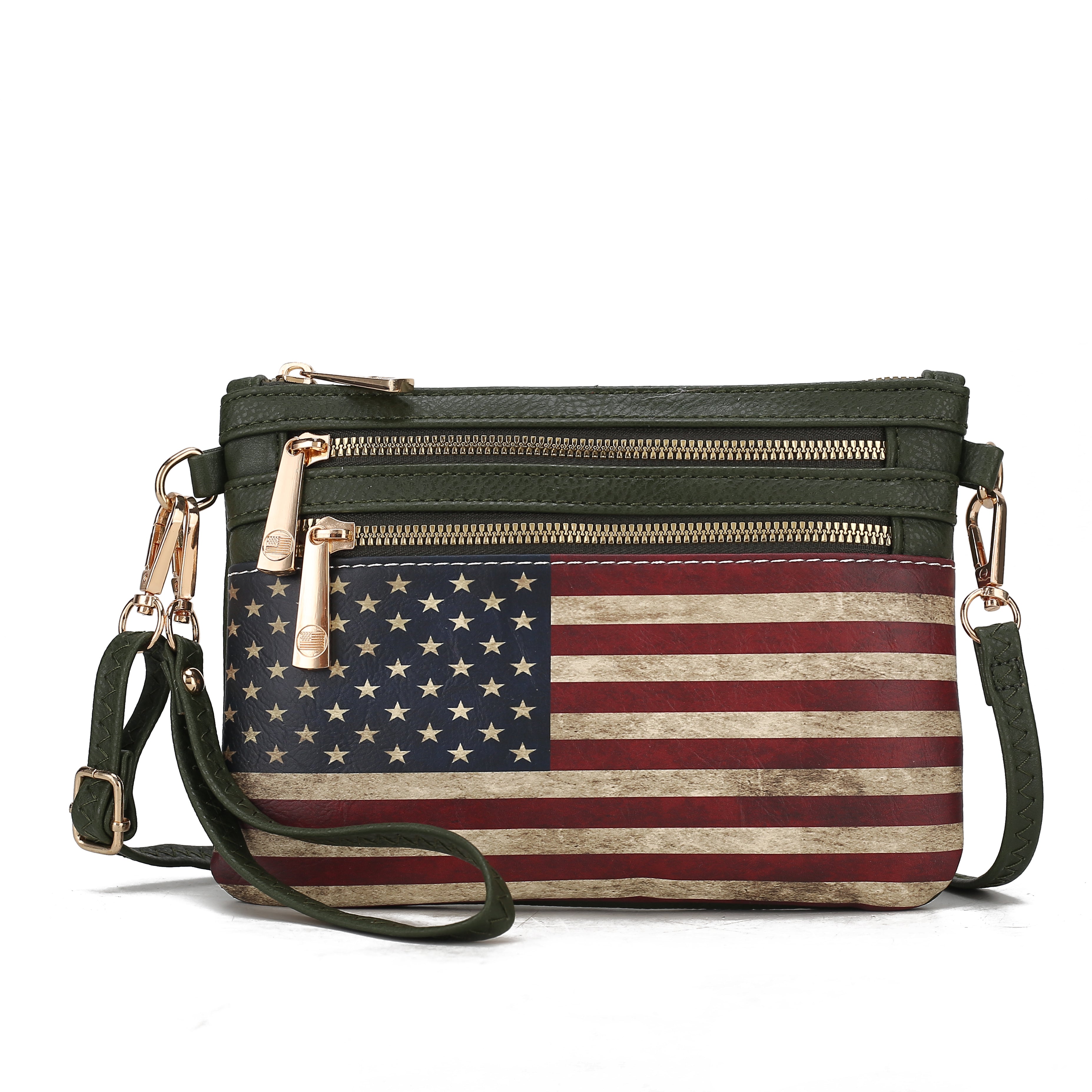  MKF Collection Alisson Printed Flag Crossbody Bag - Beige - Bonton