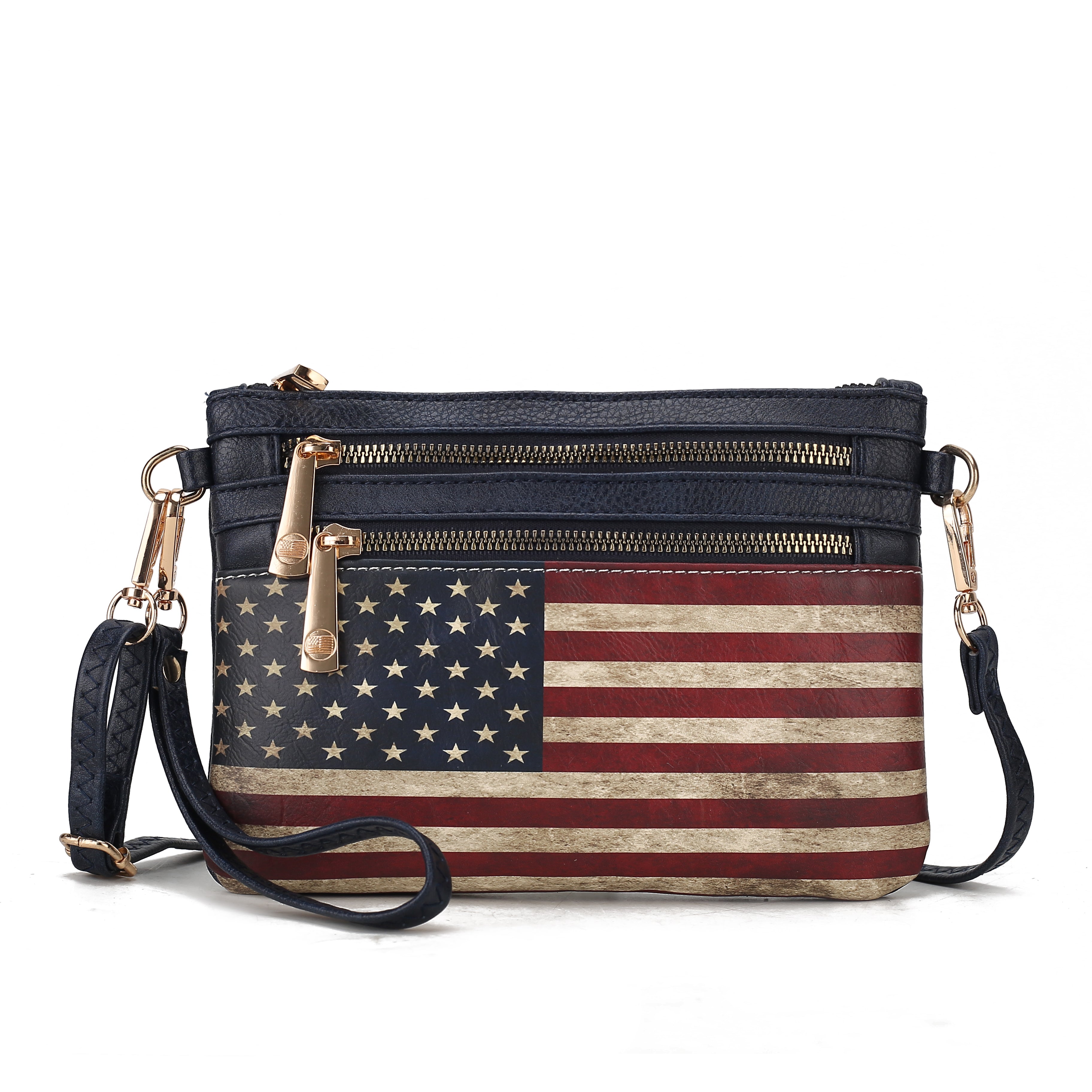  MKF Collection Alisson Printed Flag Crossbody Bag - Beige - Bonton