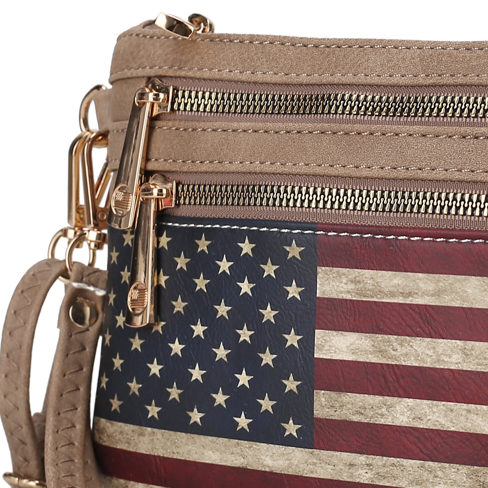  MKF Collection Alisson Printed Flag Crossbody Bag - Beige - Bonton