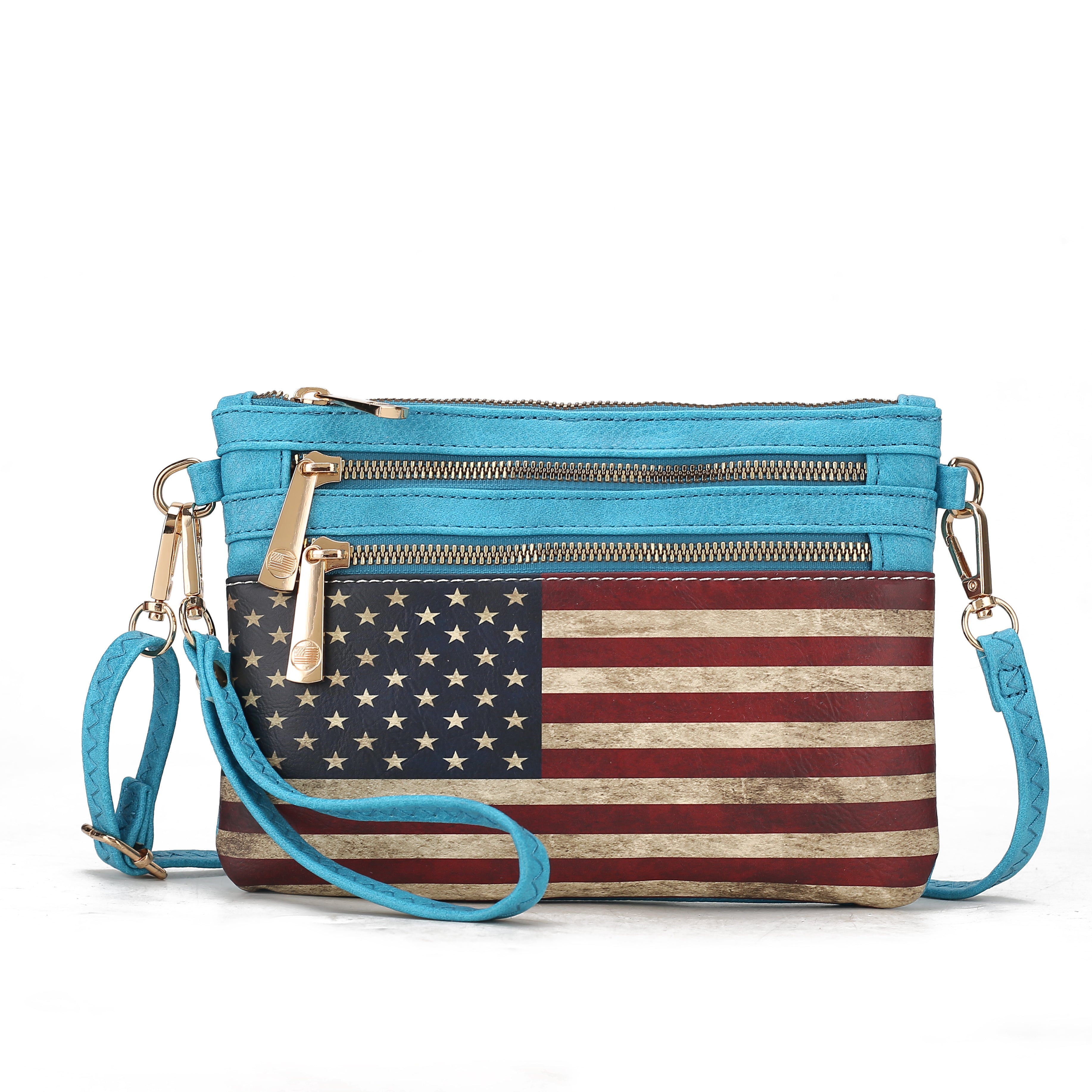  MKF Collection Alisson Printed Flag Crossbody Bag - Beige - Bonton