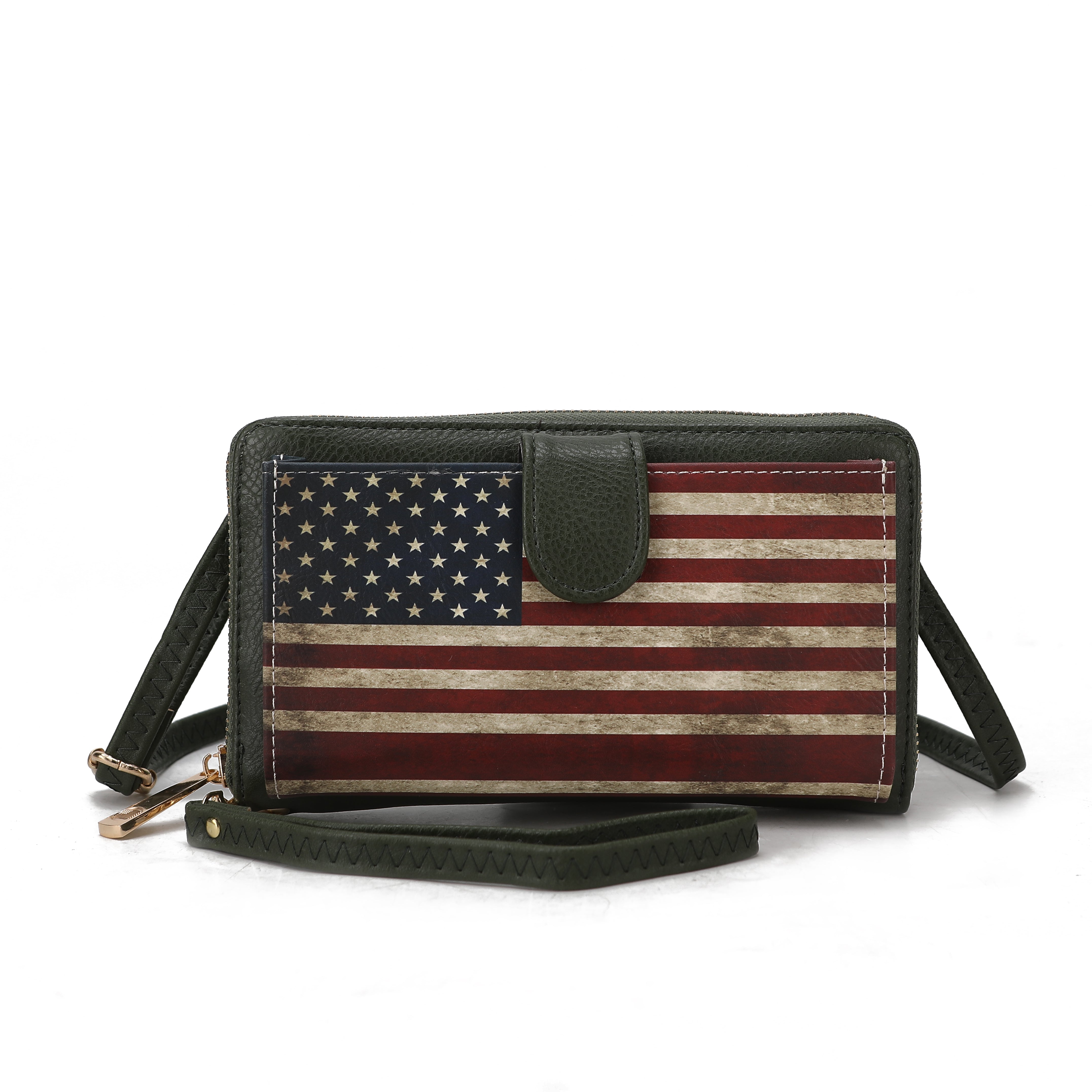  MKF Collection Kiara Printed Flag Phone Crossbody Bag - Beige - Bonton