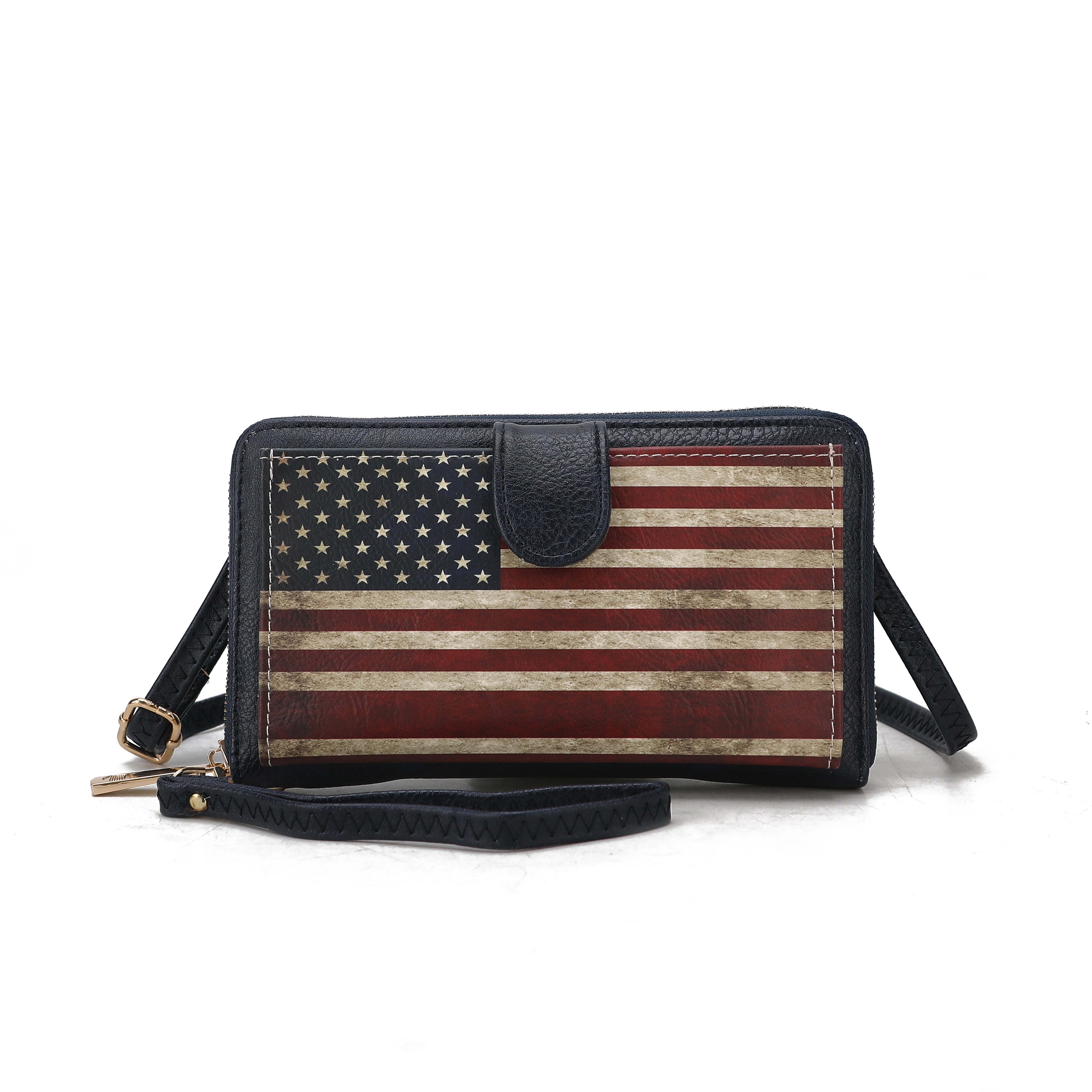  MKF Collection Kiara Printed Flag Phone Crossbody Bag - Beige - Bonton