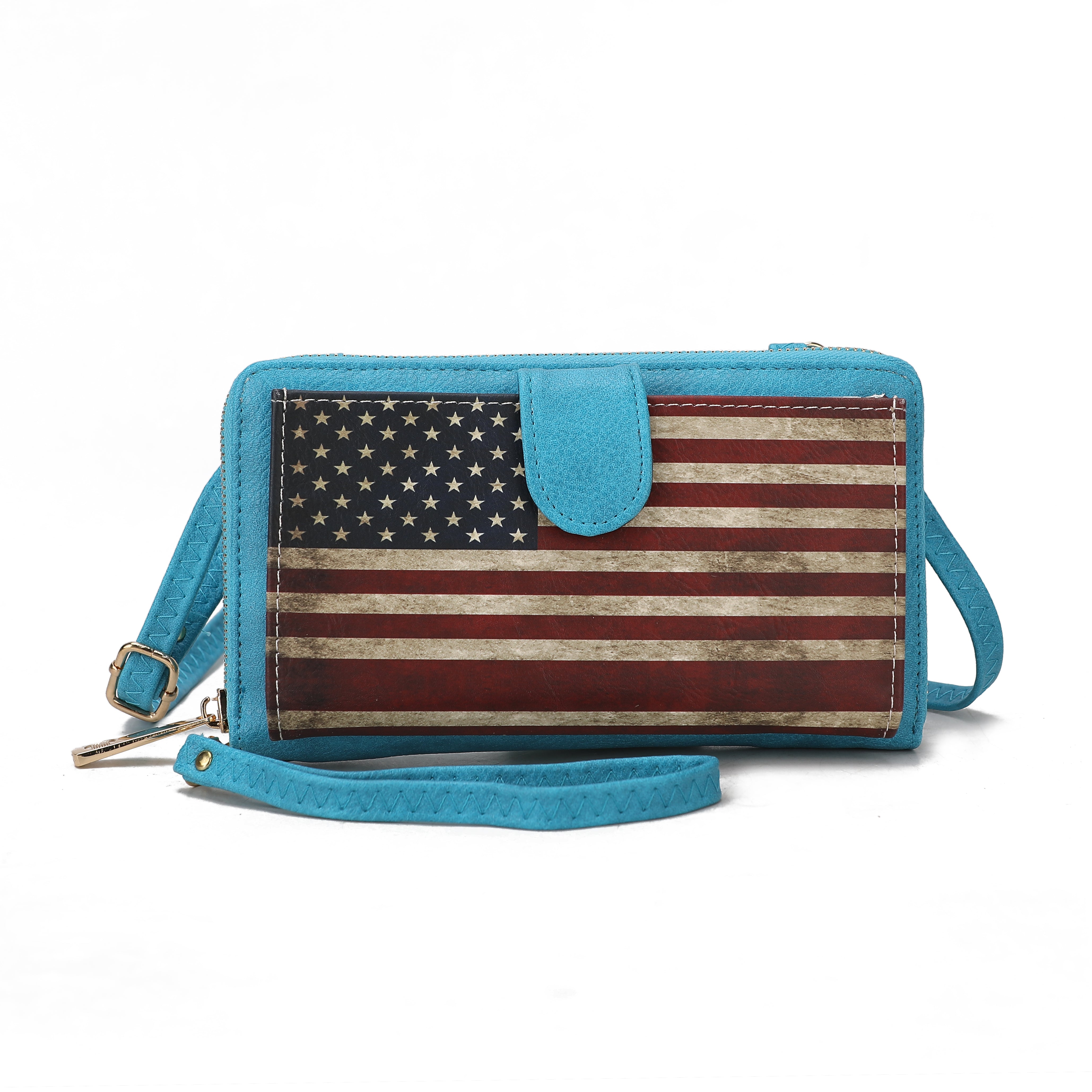  MKF Collection Kiara Printed Flag Phone Crossbody Bag - Beige - Bonton